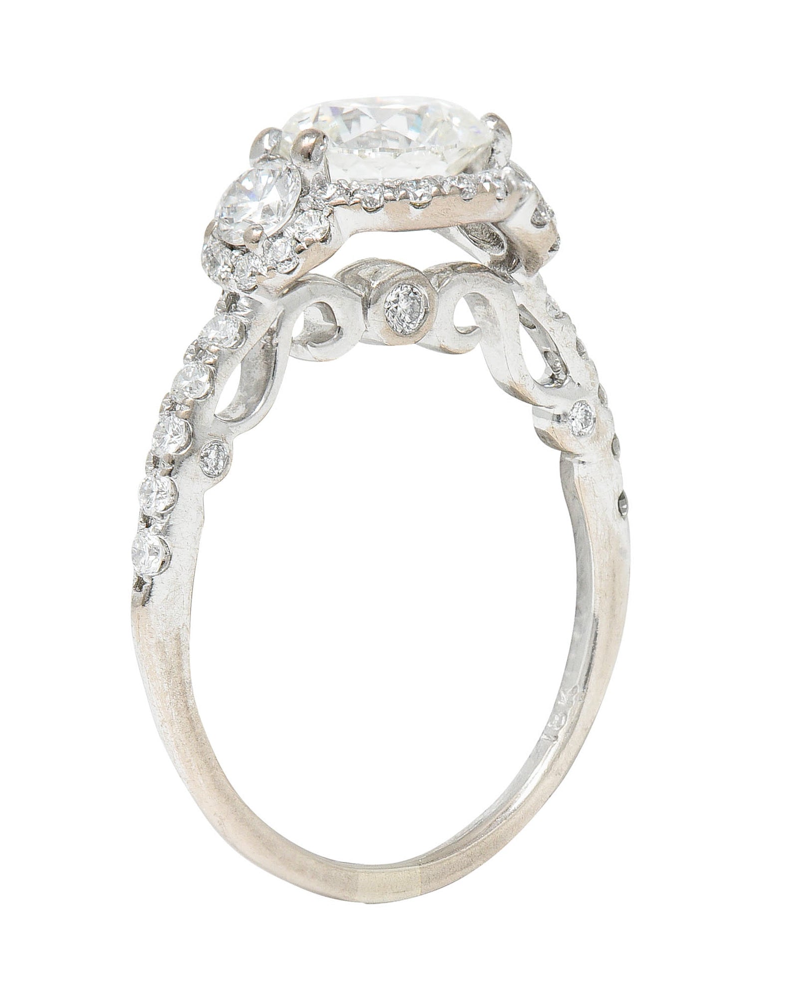 Verragio 1.85 CTW Diamond 18 Karat White Gold Halo Engagement RingRing - Wilson's Estate Jewelry