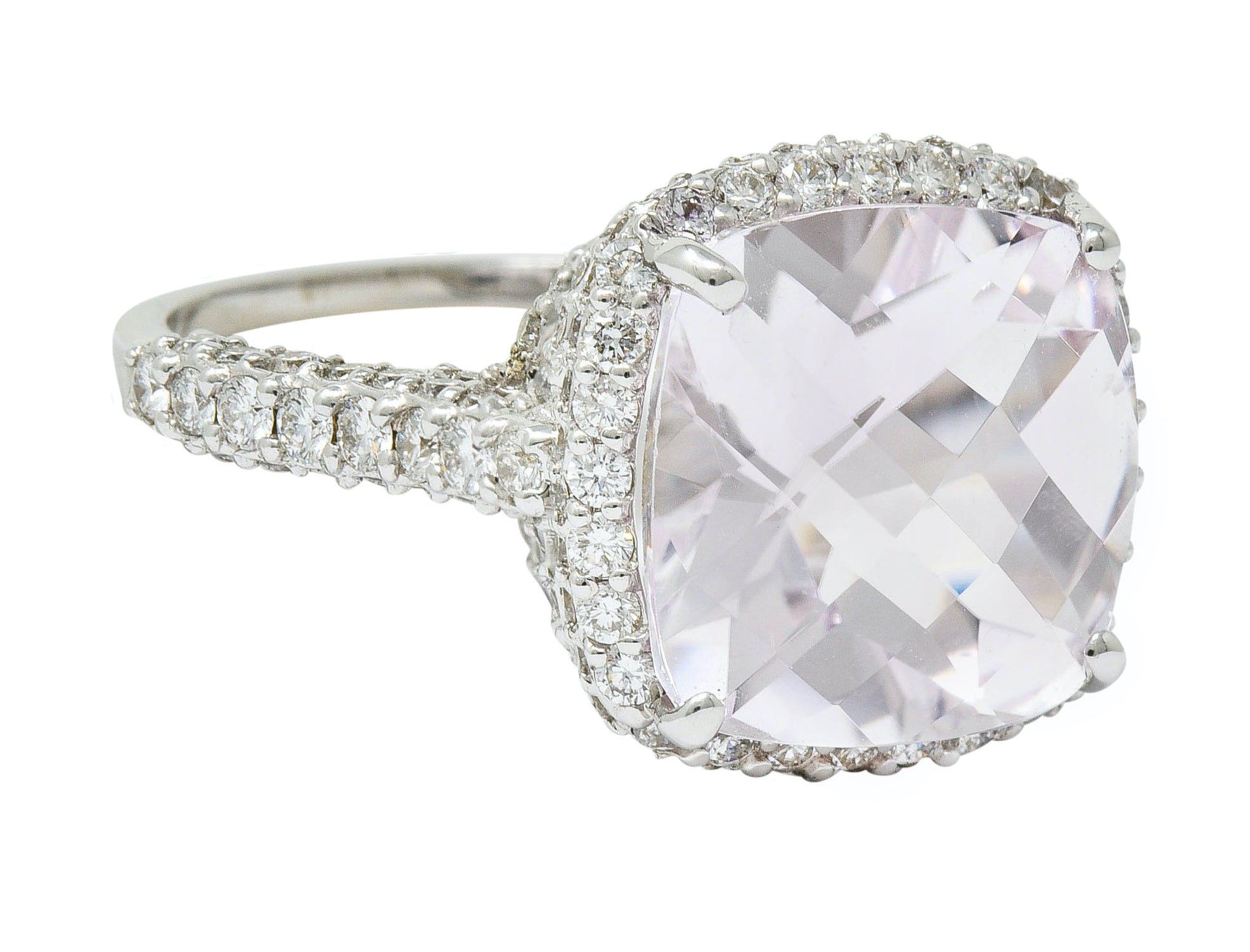 Fancy Kunzite 2.00 CTW Diamond 18 Karat White Gold Cocktail RingRing - Wilson's Estate Jewelry