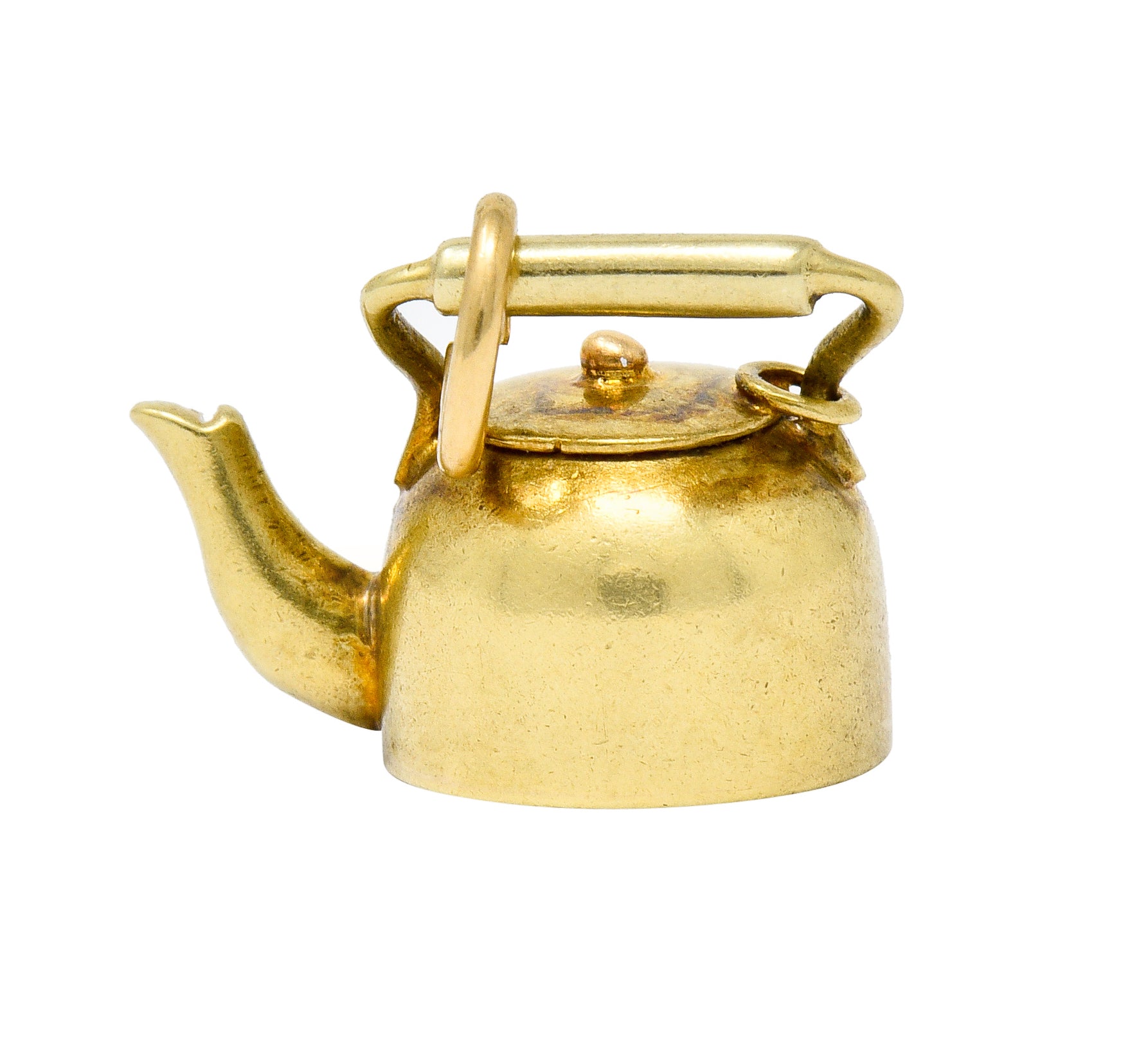 Sloan & Co. Art Nouveau 14 Karat Gold Tea Kettle Charm - Wilson's Estate Jewelry