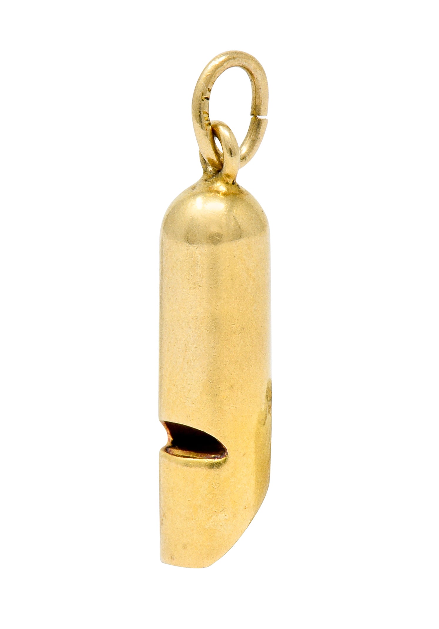 Art Nouveau 14 Karat Gold Functional Antique Whistle Charm - Wilson's Estate Jewelry