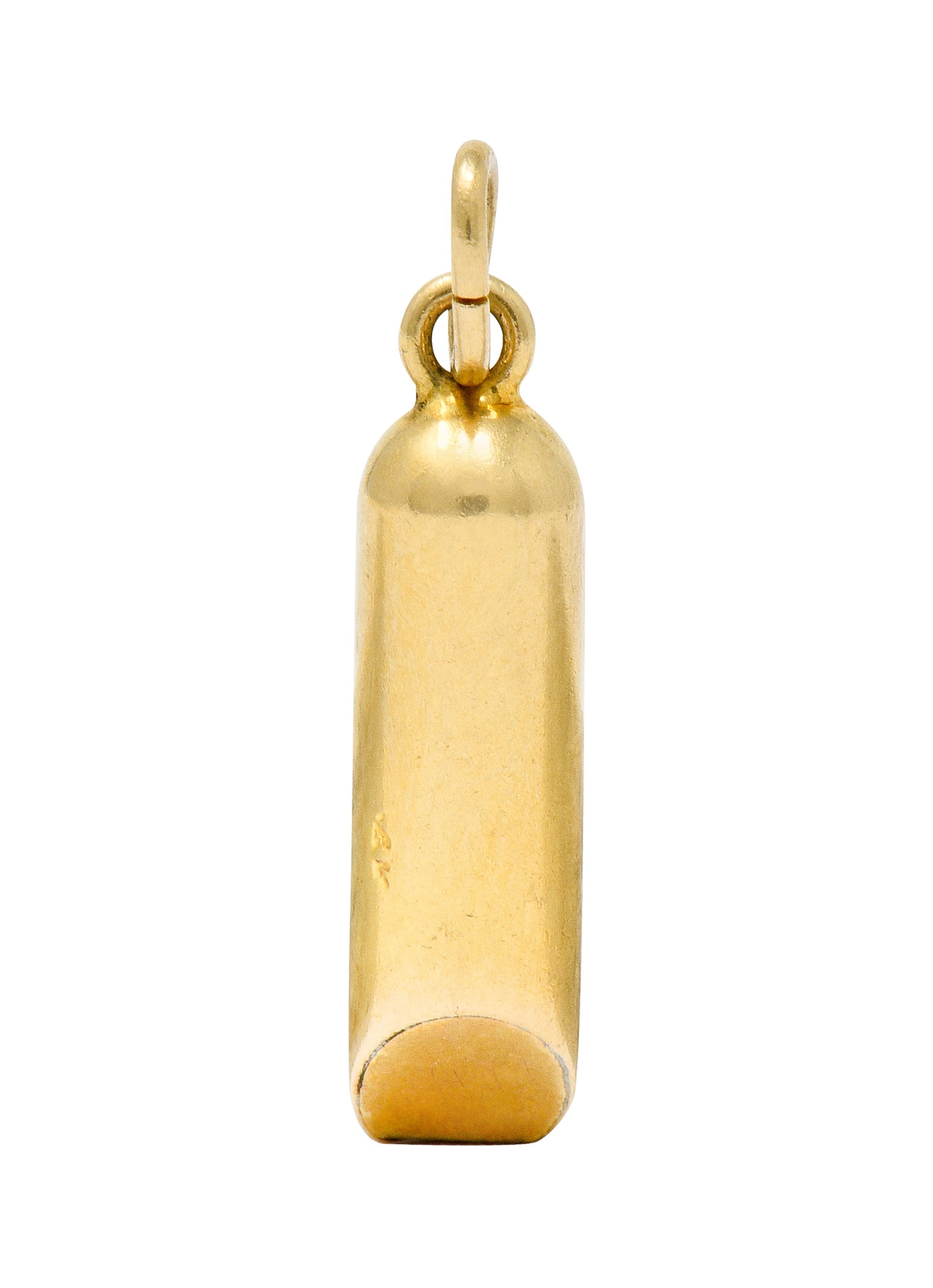 Art Nouveau 14 Karat Gold Functional Antique Whistle Charm - Wilson's Estate Jewelry