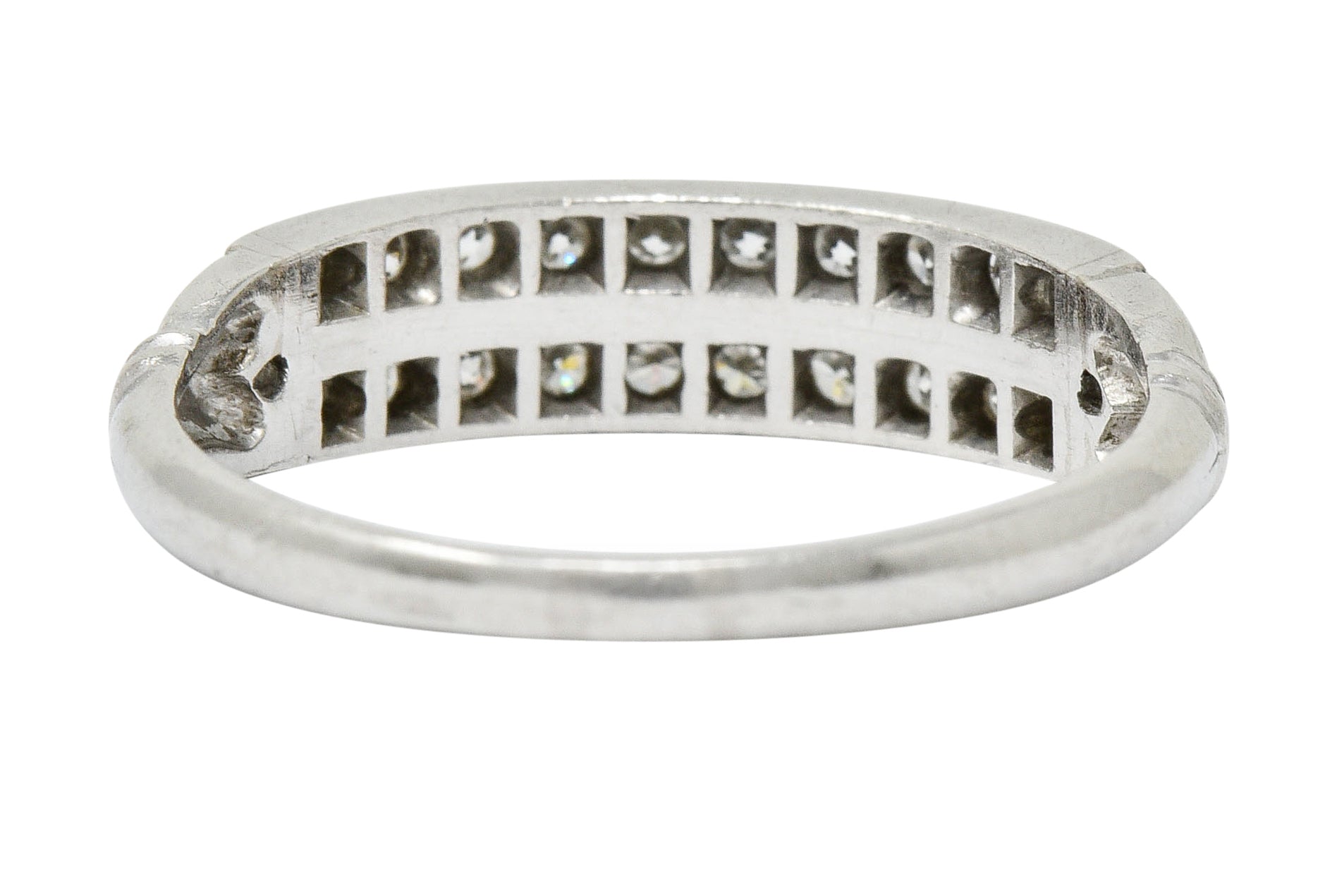 Art Deco 0.50 CTW Diamond Platinum Tulip Band RingRing - Wilson's Estate Jewelry