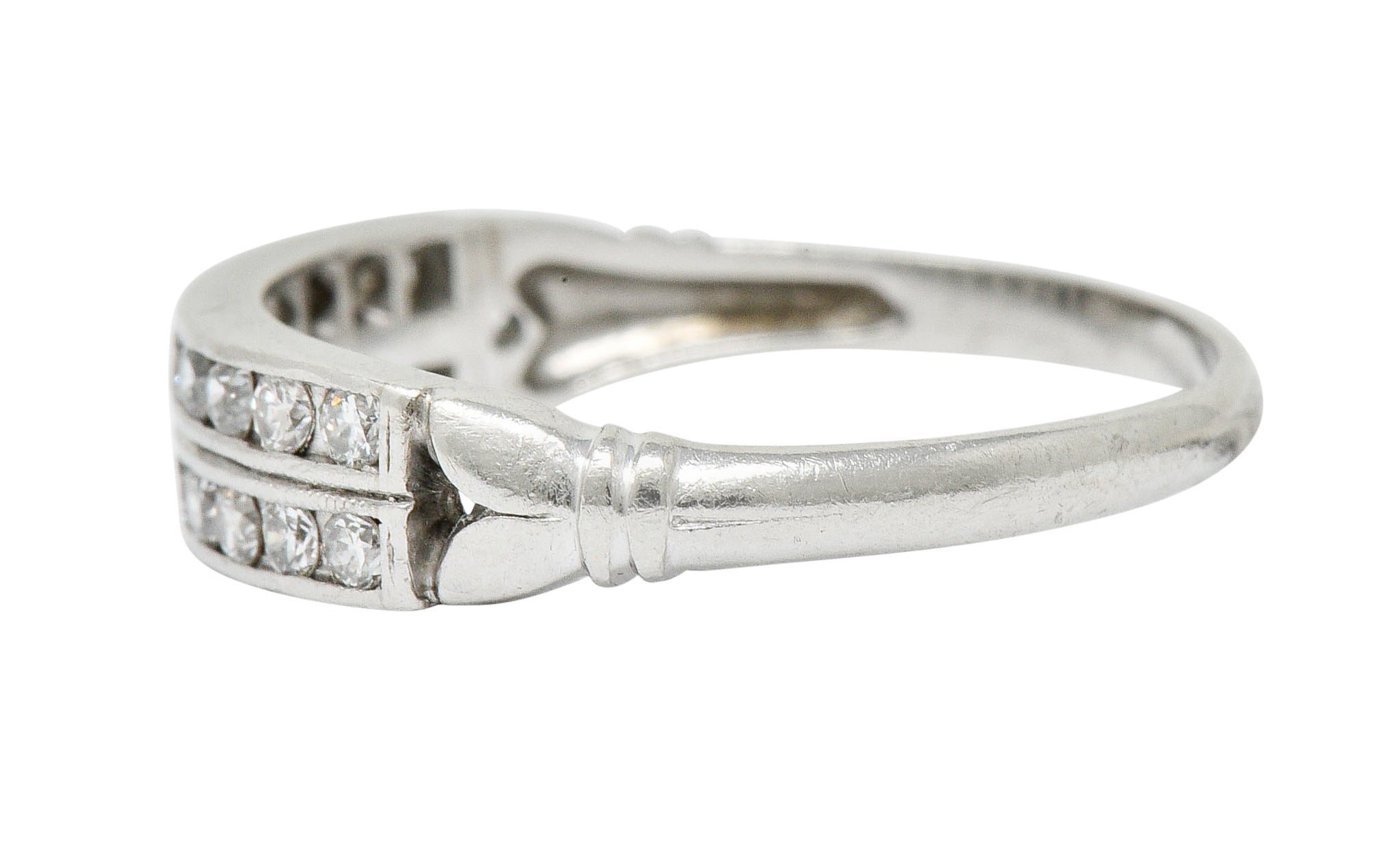 Art Deco 0.50 CTW Diamond Platinum Tulip Band RingRing - Wilson's Estate Jewelry