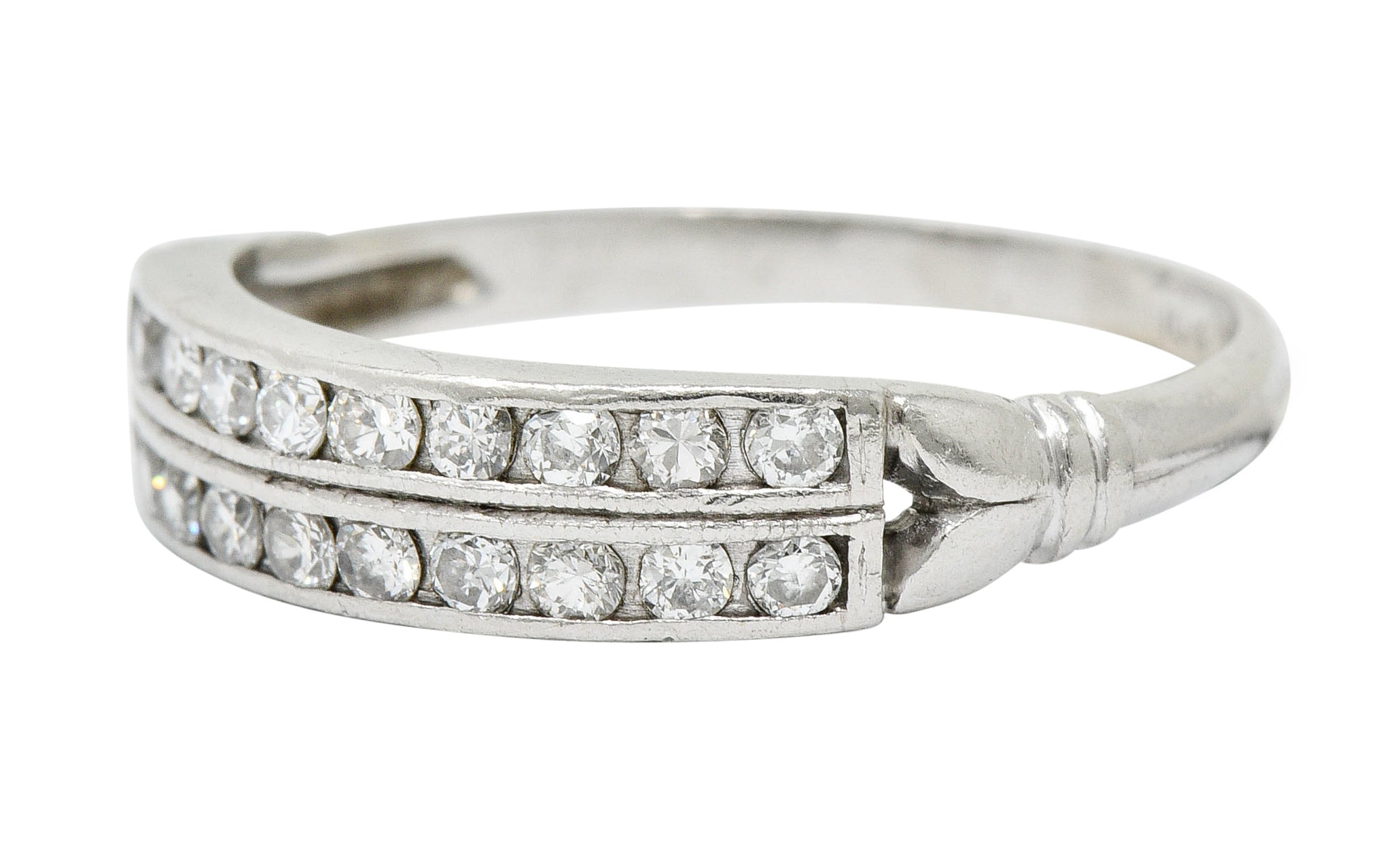 Art Deco 0.50 CTW Diamond Platinum Tulip Band RingRing - Wilson's Estate Jewelry