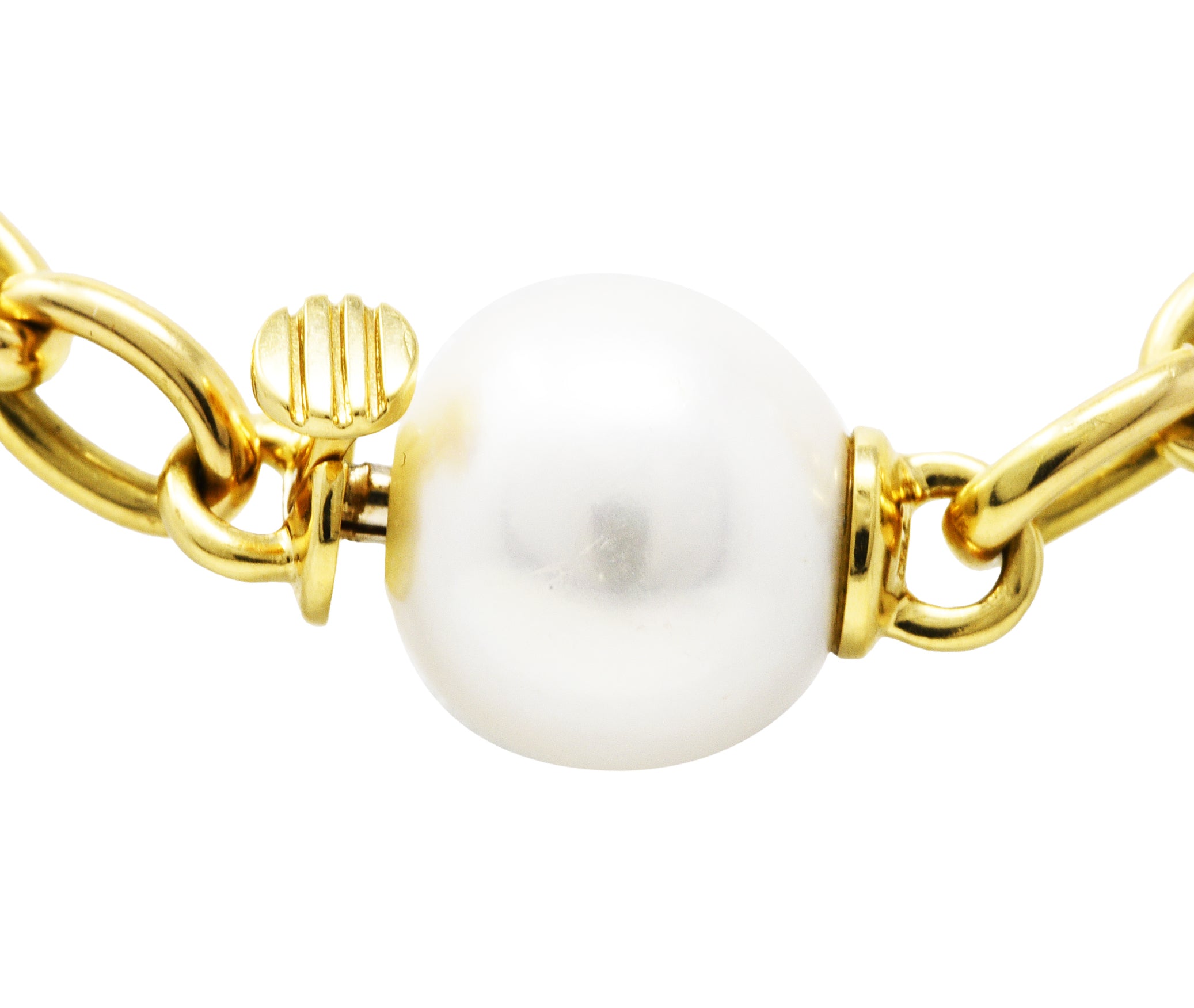 Seaman Schepps Vintage South Sea Pearl 18 Karat Gold Seville Station NecklaceNecklaces - Wilson's Estate Jewelry