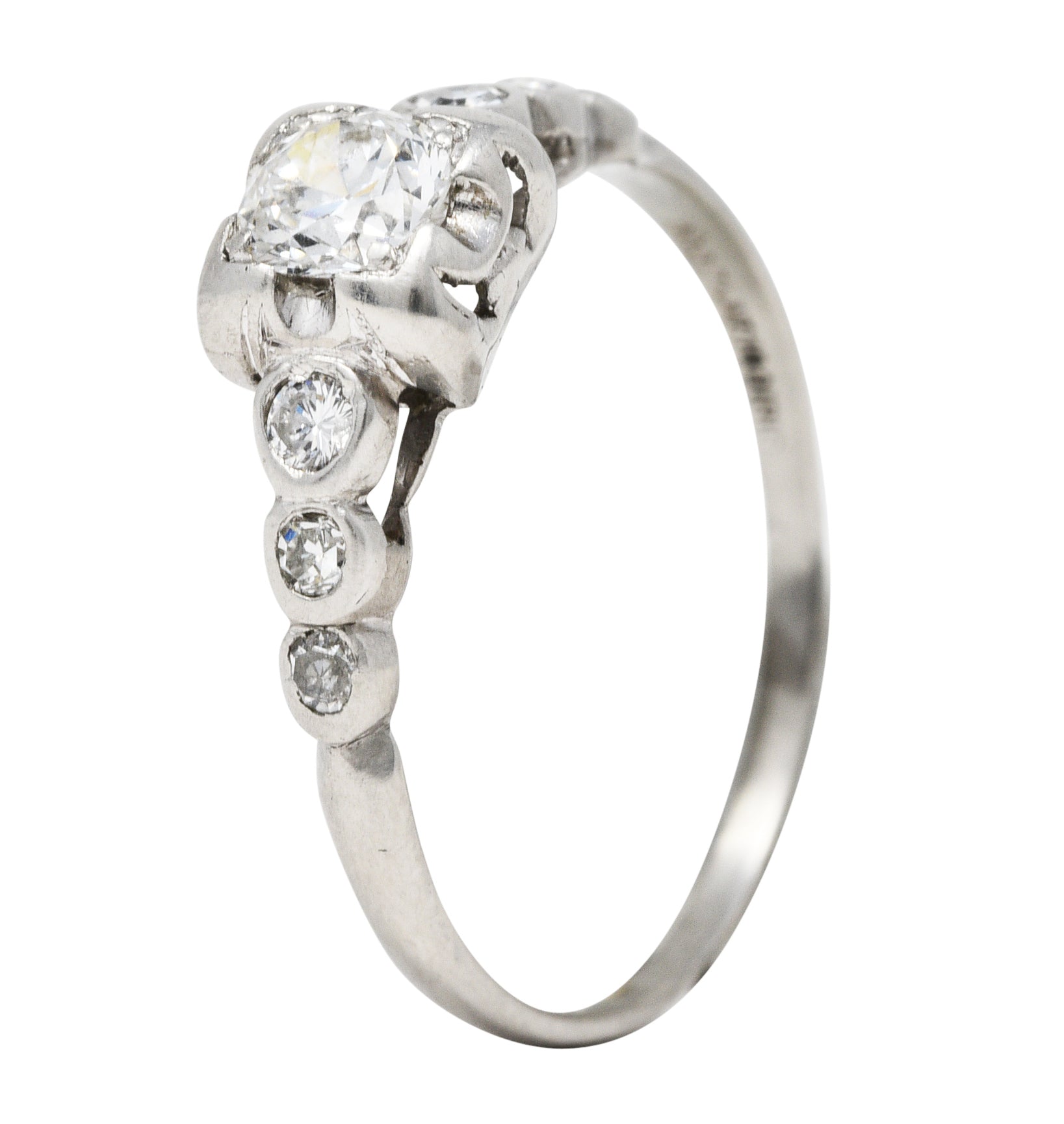 1950's Mid-Century 0.50 CTW Diamond Platinum Engagement RingRing - Wilson's Estate Jewelry