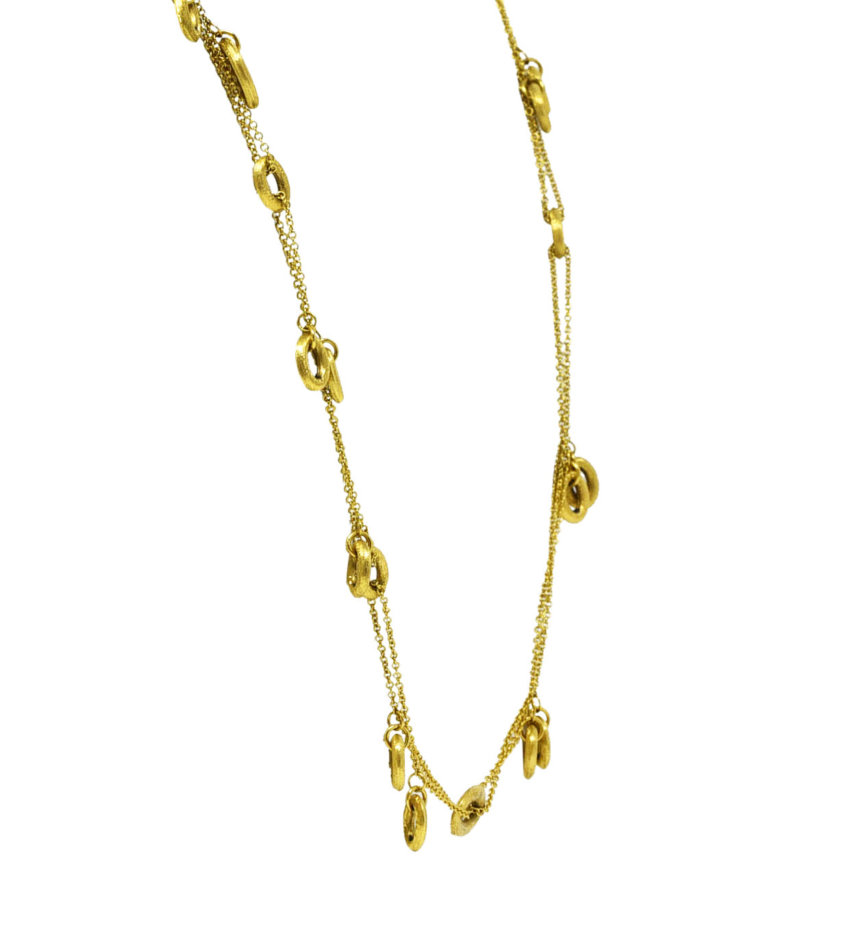 Nanis Contemporary 18 Karat Yellow Gold Brushed Olga Chain Necklace Wilson's Estate Jewelry