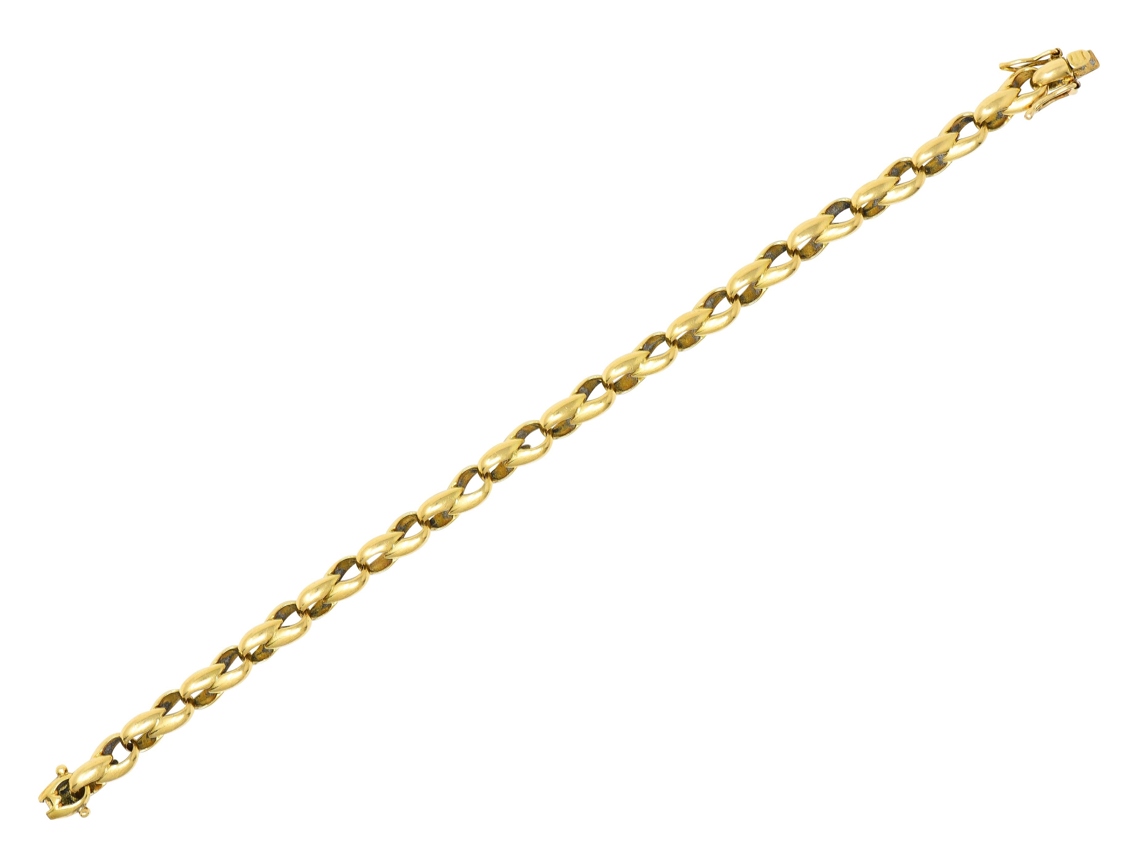 Cartier French 1991 18 Karat Yellow Gold Infinity Link Vintage Chain Bracelet