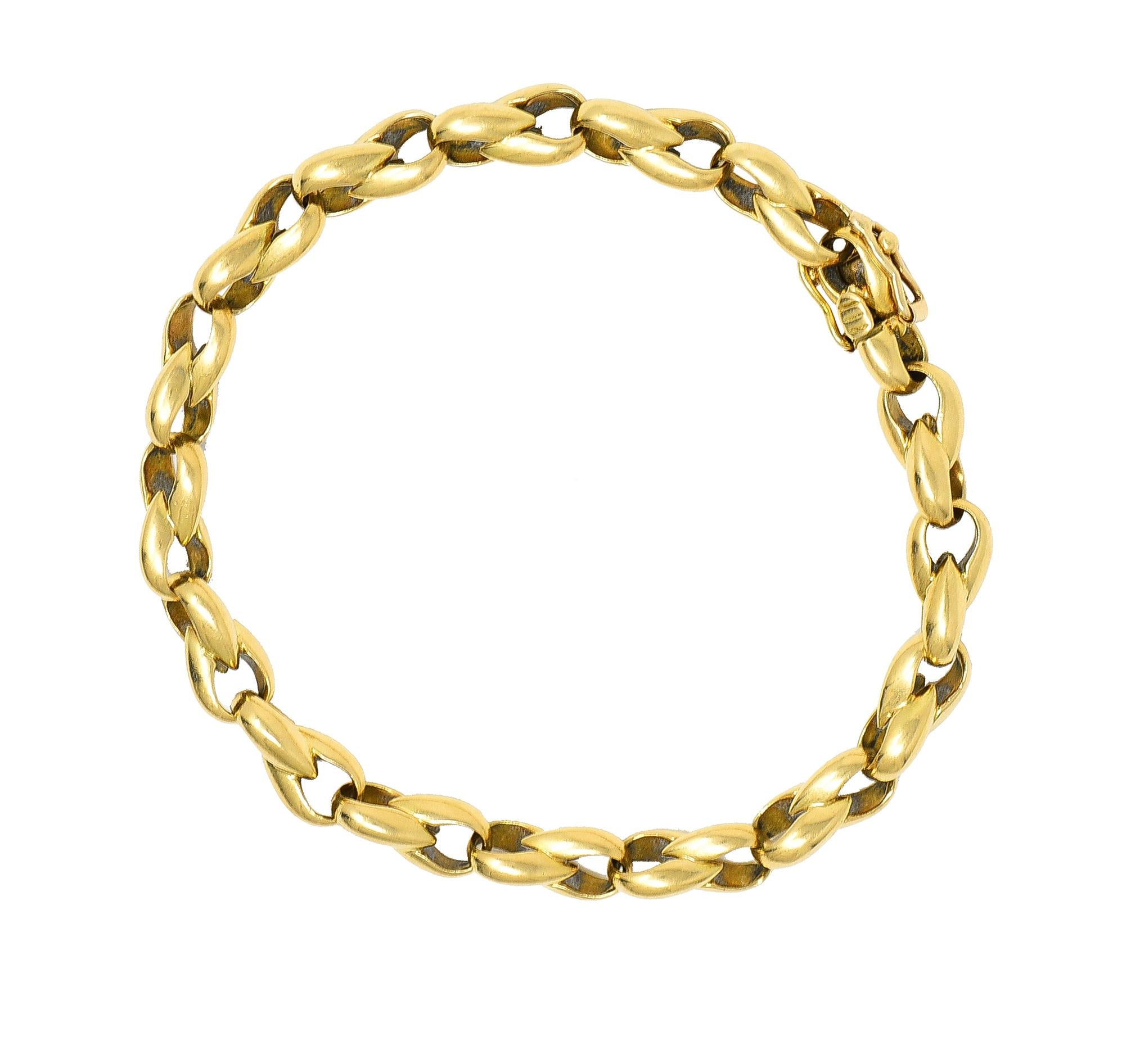 Cartier French 1991 18 Karat Yellow Gold Infinity Link Vintage Chain Bracelet