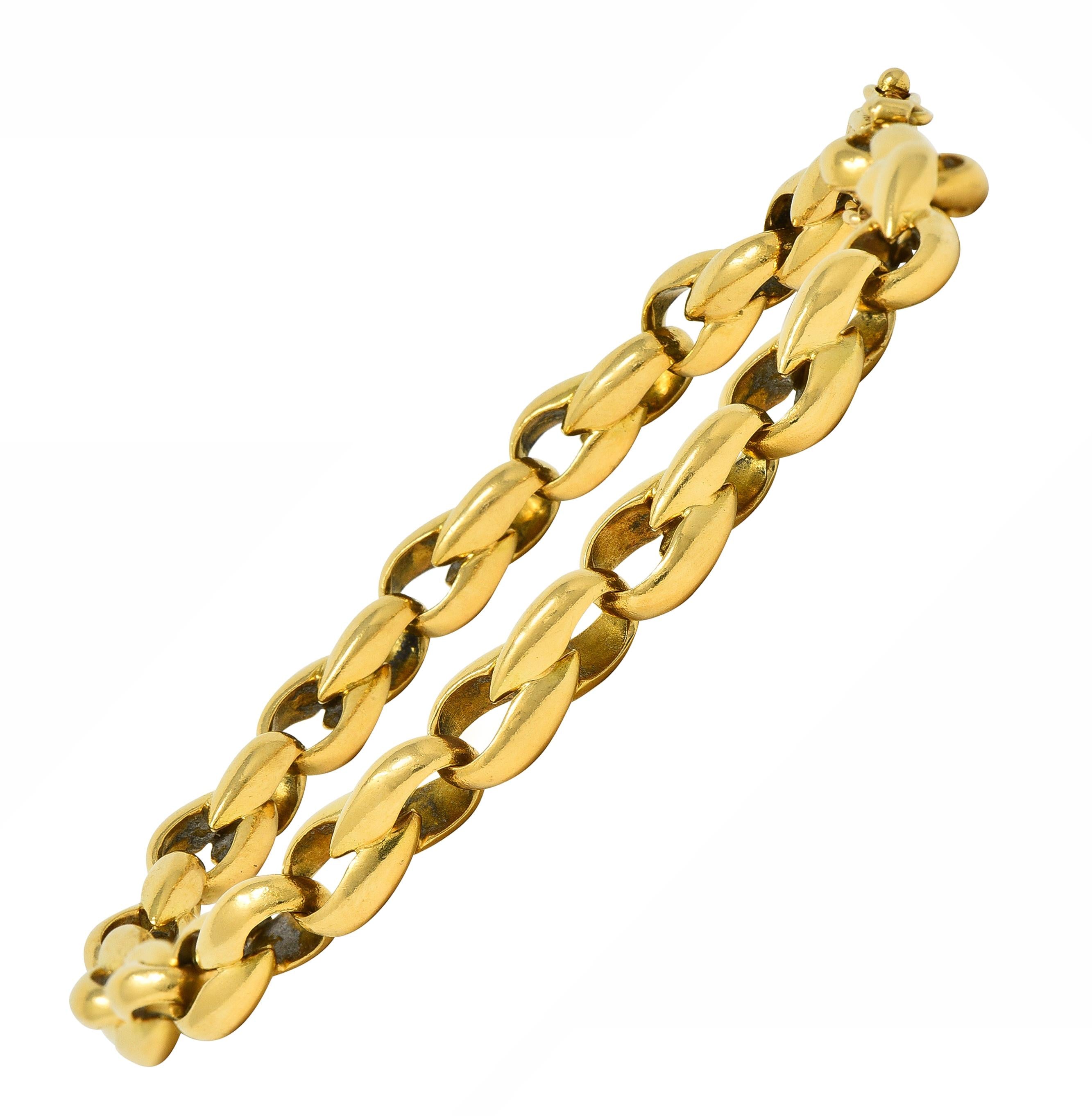 Cartier French 1991 18 Karat Yellow Gold Infinity Link Vintage Chain Bracelet