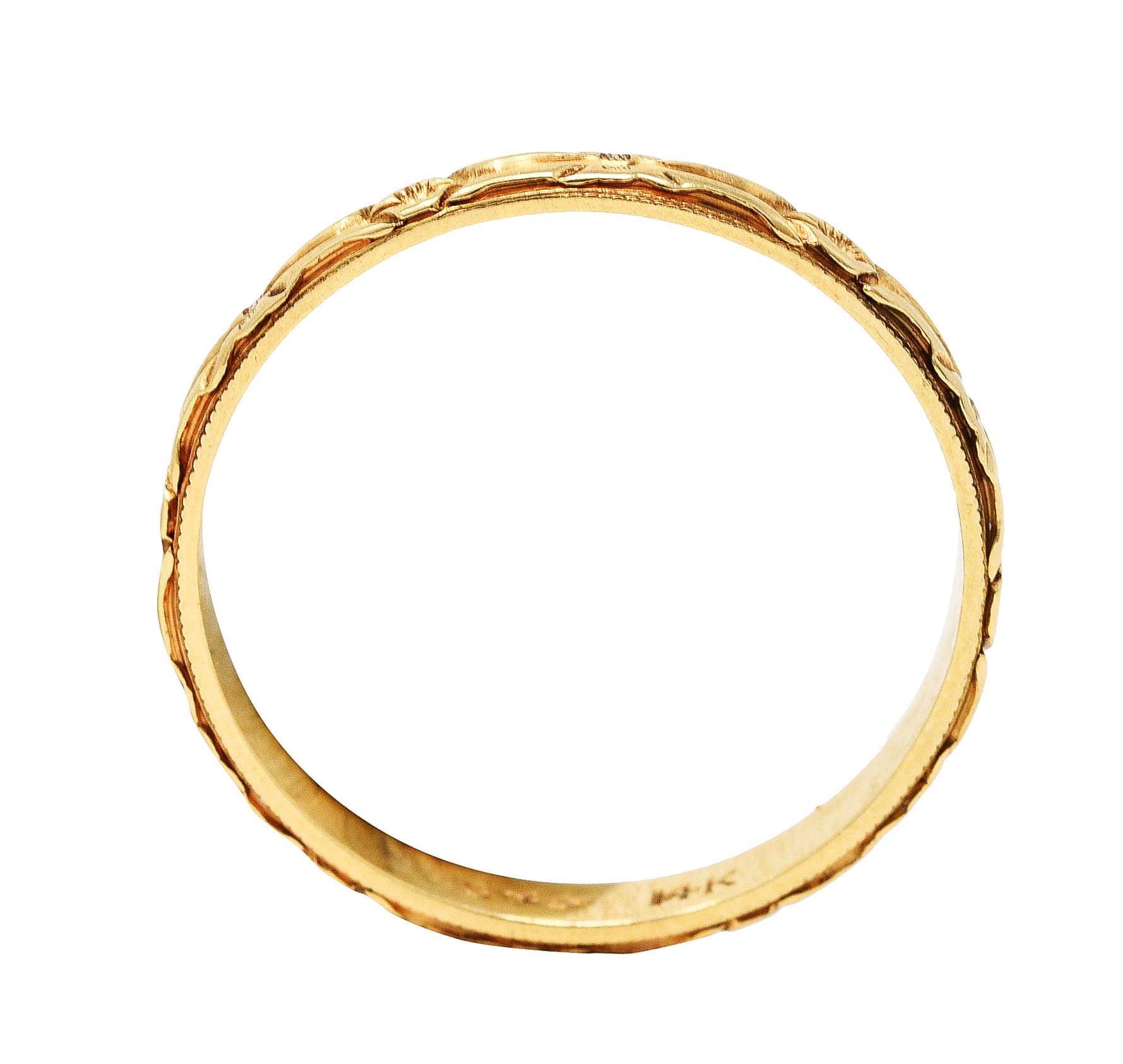 Sloves & Co. Early Art Deco 14 Karat Yellow Gold Floral Band RingRing - Wilson's Estate Jewelry