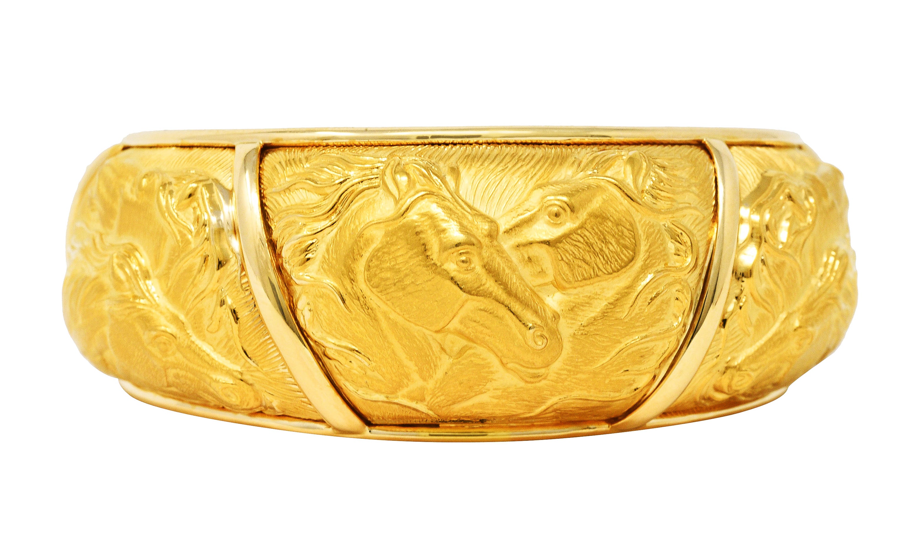 Carrera y Carrera 18 Karat Yellow Gold Ecuestre Horse Cuff BraceletBracelet - Wilson's Estate Jewelry