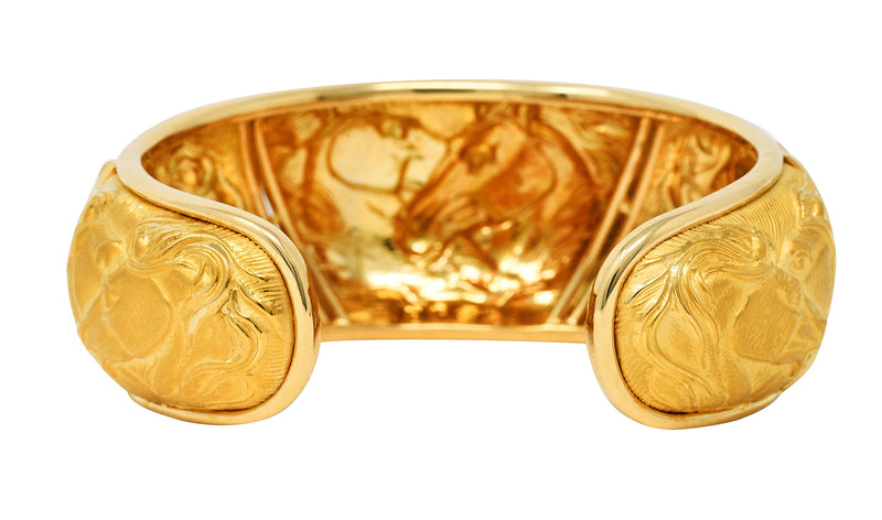 Carrera y Carrera 18 Karat Yellow Gold Ecuestre Horse Cuff BraceletBracelet - Wilson's Estate Jewelry