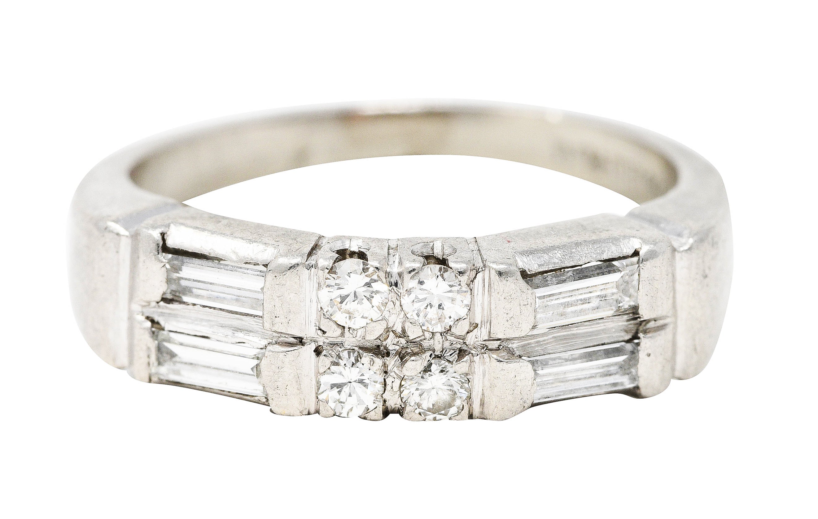 Mid-Century 0.55 CTW Diamond Platinum Band RingRing - Wilson's Estate Jewelry