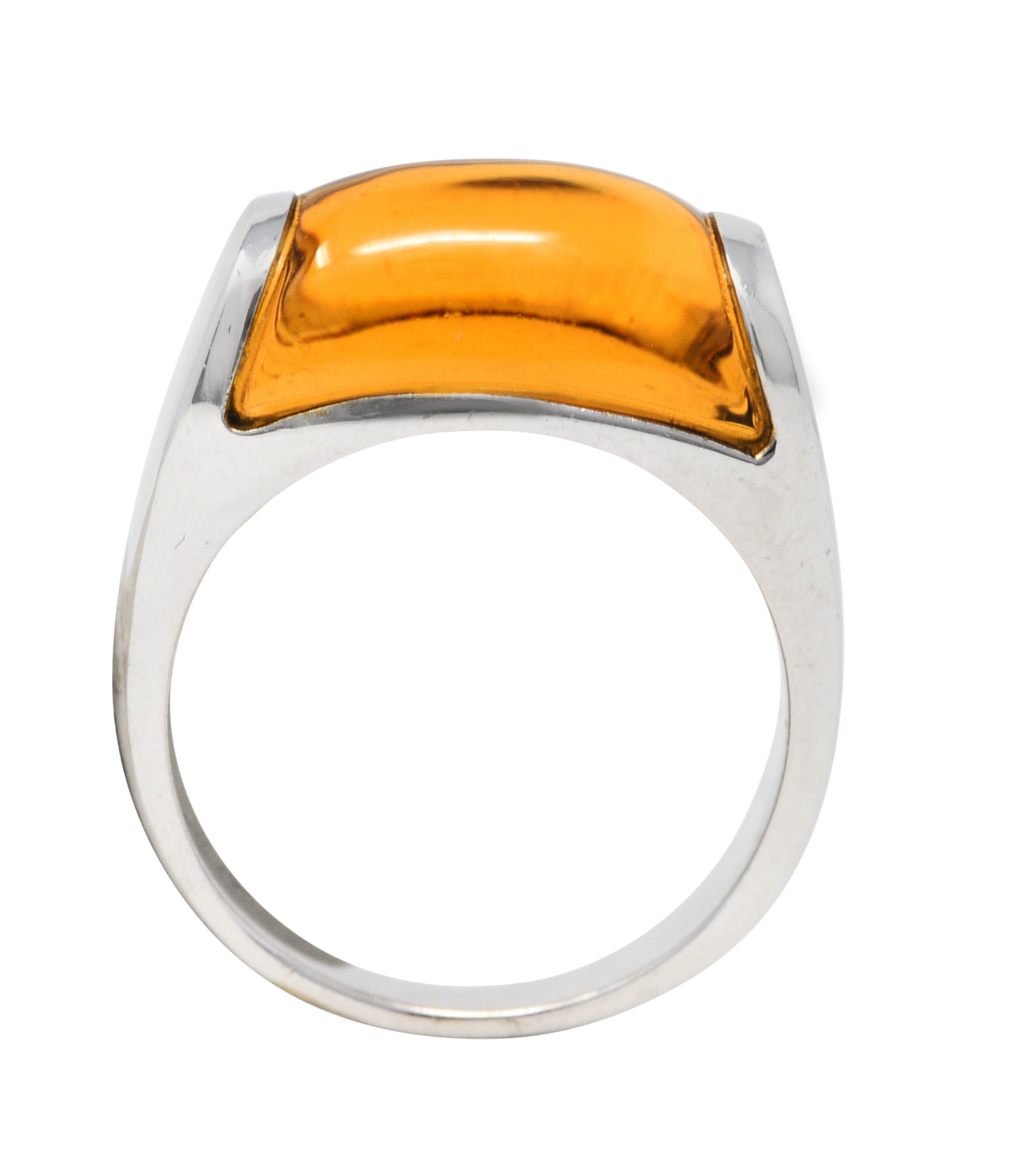 Bulgari Citrine 18 Karat White Gold Tronchetto Gemstone Band RingRing - Wilson's Estate Jewelry