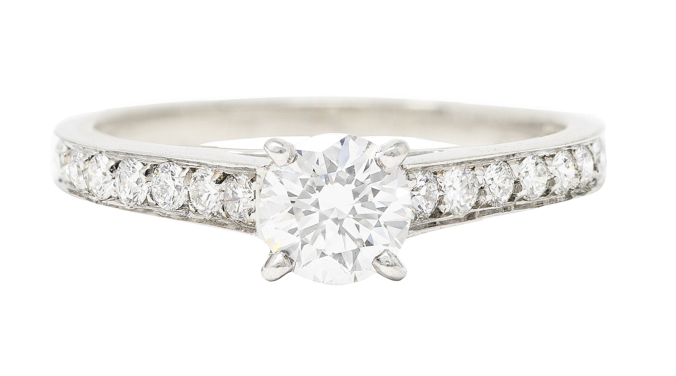 Cartier French Contemporary 0.42 CTW Transitional Cut Diamond Platinum Engagement Ring GIA Wilson's Estate Jewelry