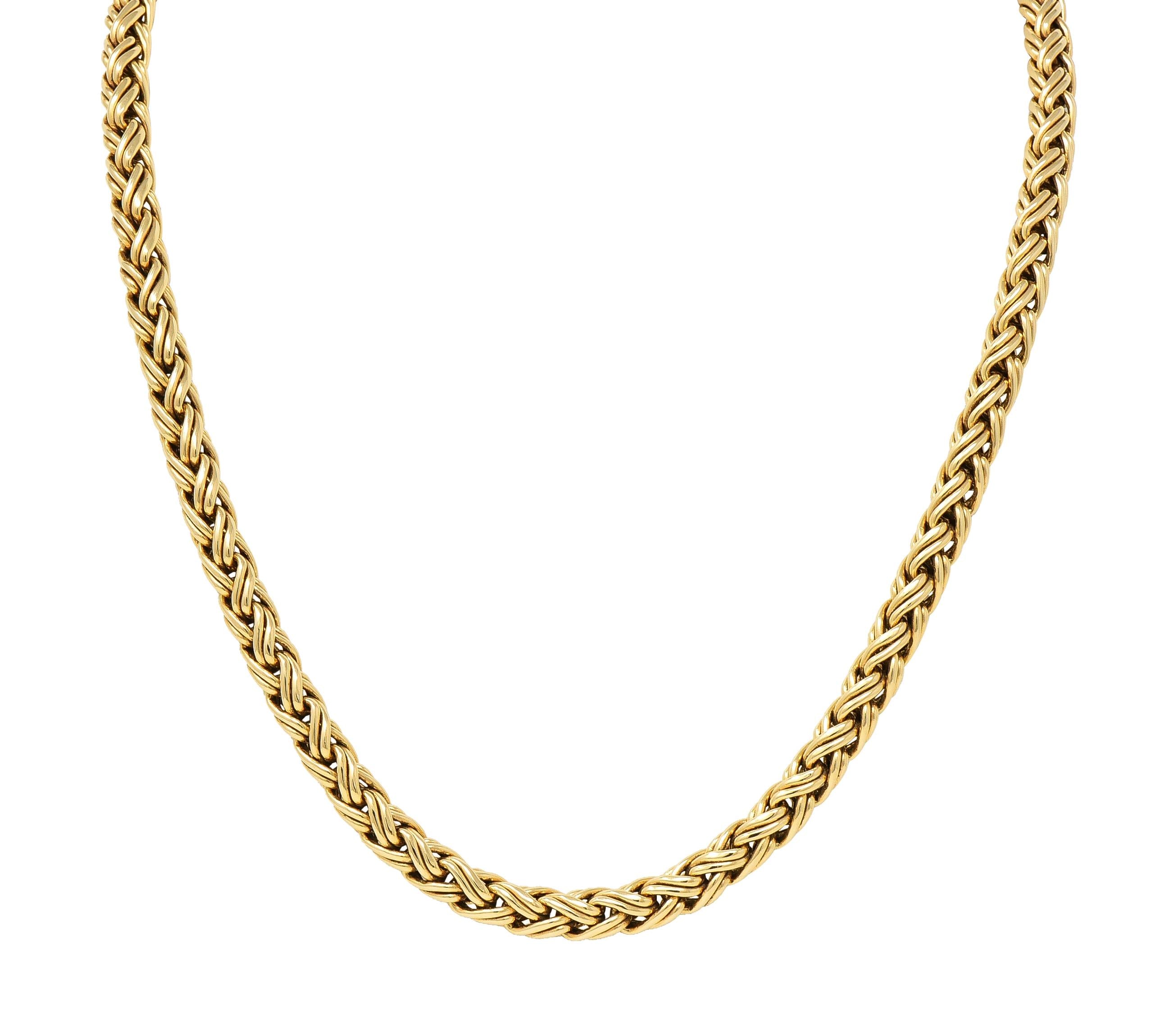 Tiffany & Co. 1990's 14 Karat Yellow Gold Russian Weave Vintage Chain Necklace