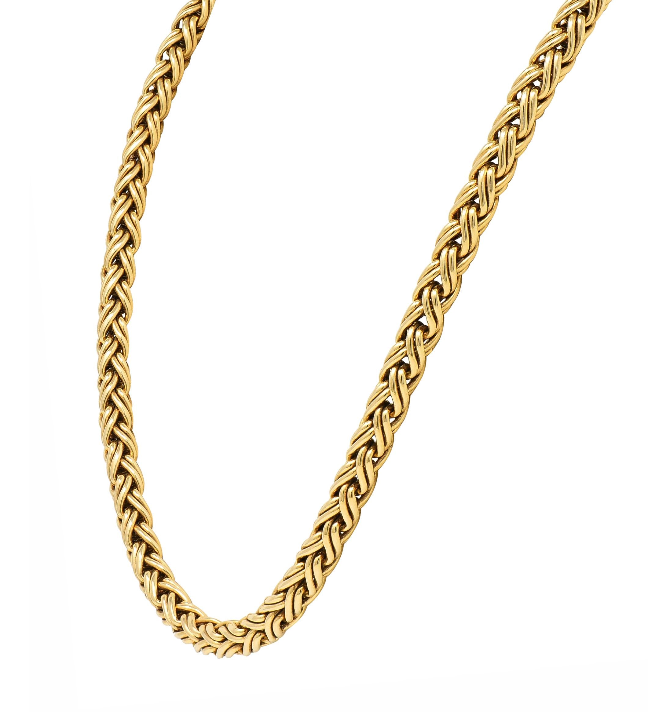 Tiffany & Co. 1990's 14 Karat Yellow Gold Russian Weave Vintage Chain Necklace