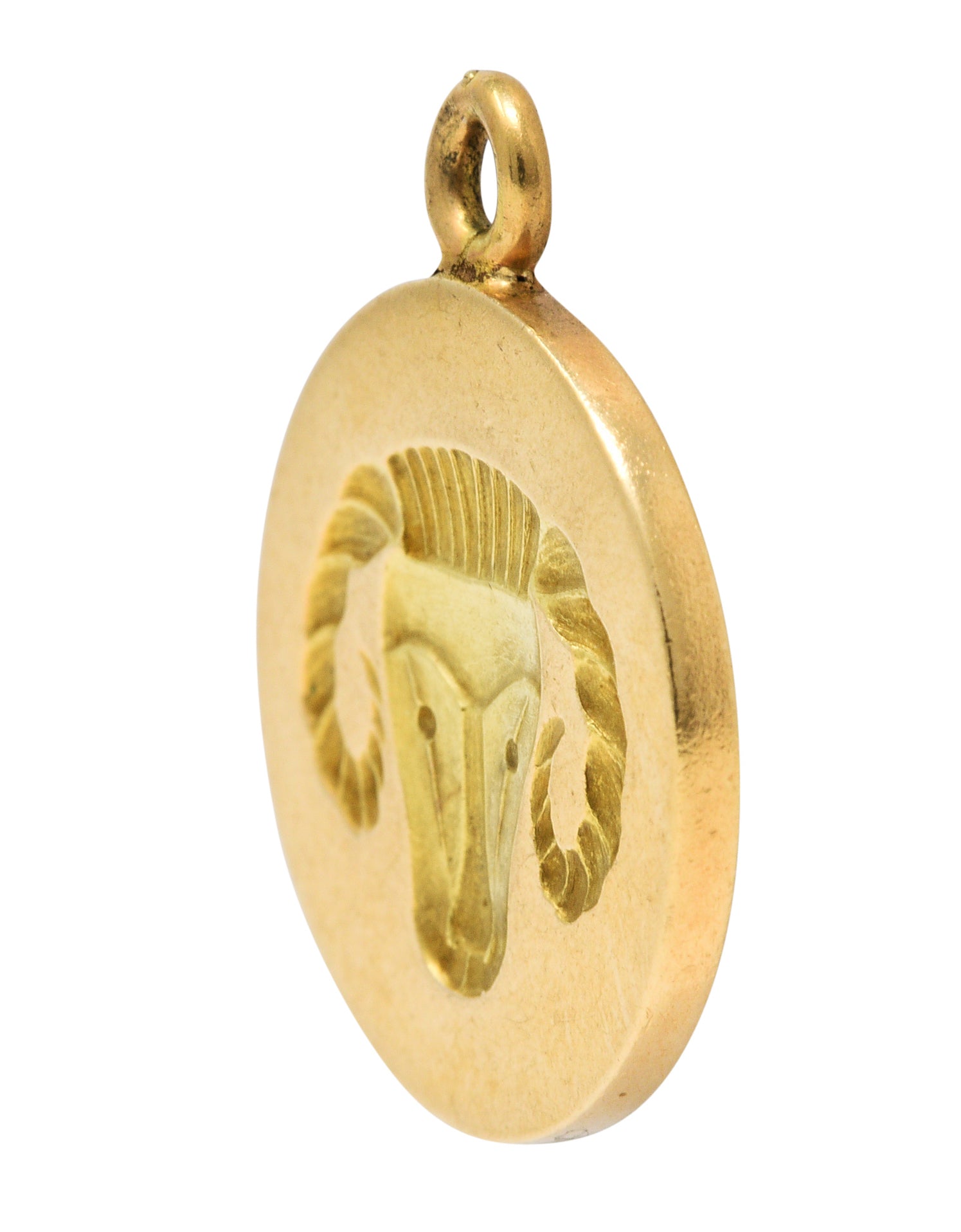 1960's Larter & Sons 14 Karat Gold Aries Zodiac Charmcharm - Wilson's Estate Jewelry