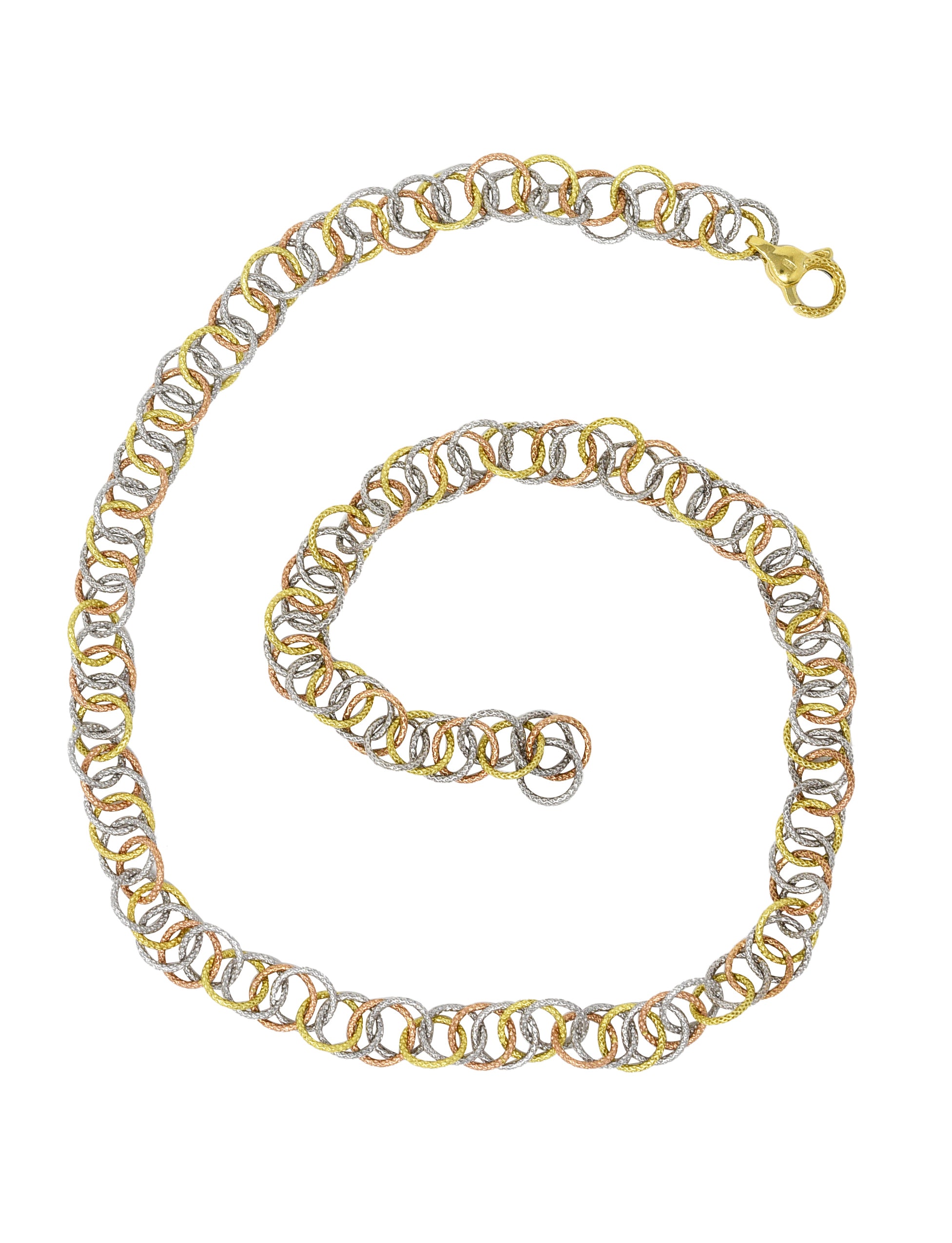 Buccellati Italy 18 Karat Tri-Colored Gold Hawaii Chain NecklaceNecklace - Wilson's Estate Jewelry