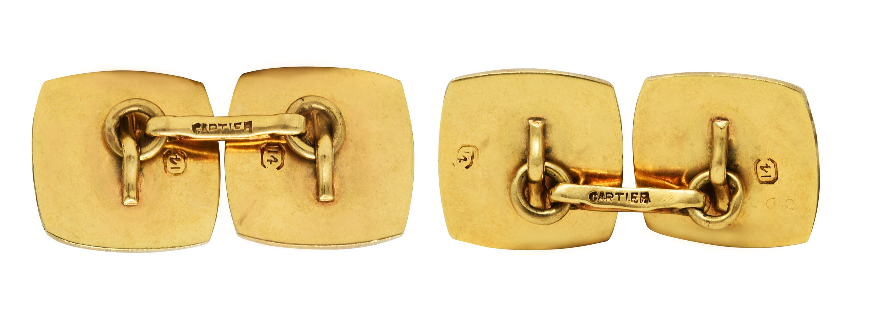 Cartier Retro 14 Karat Two-Tone Gold Woven Men's CufflinksCufflinks - Wilson's Estate Jewelry