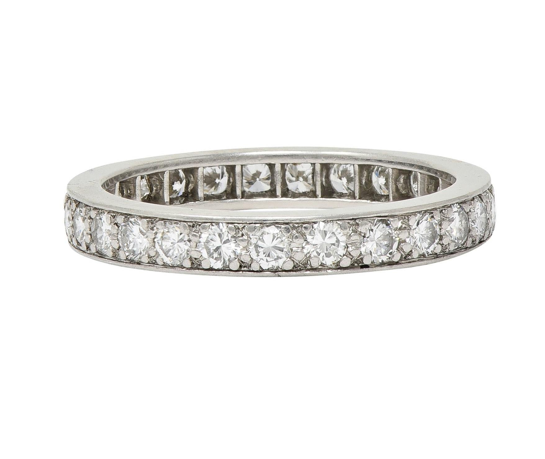 Tiffany & Co. Vintage Brilliant Cut Diamond Platinum Eternity Wedding Band Ring