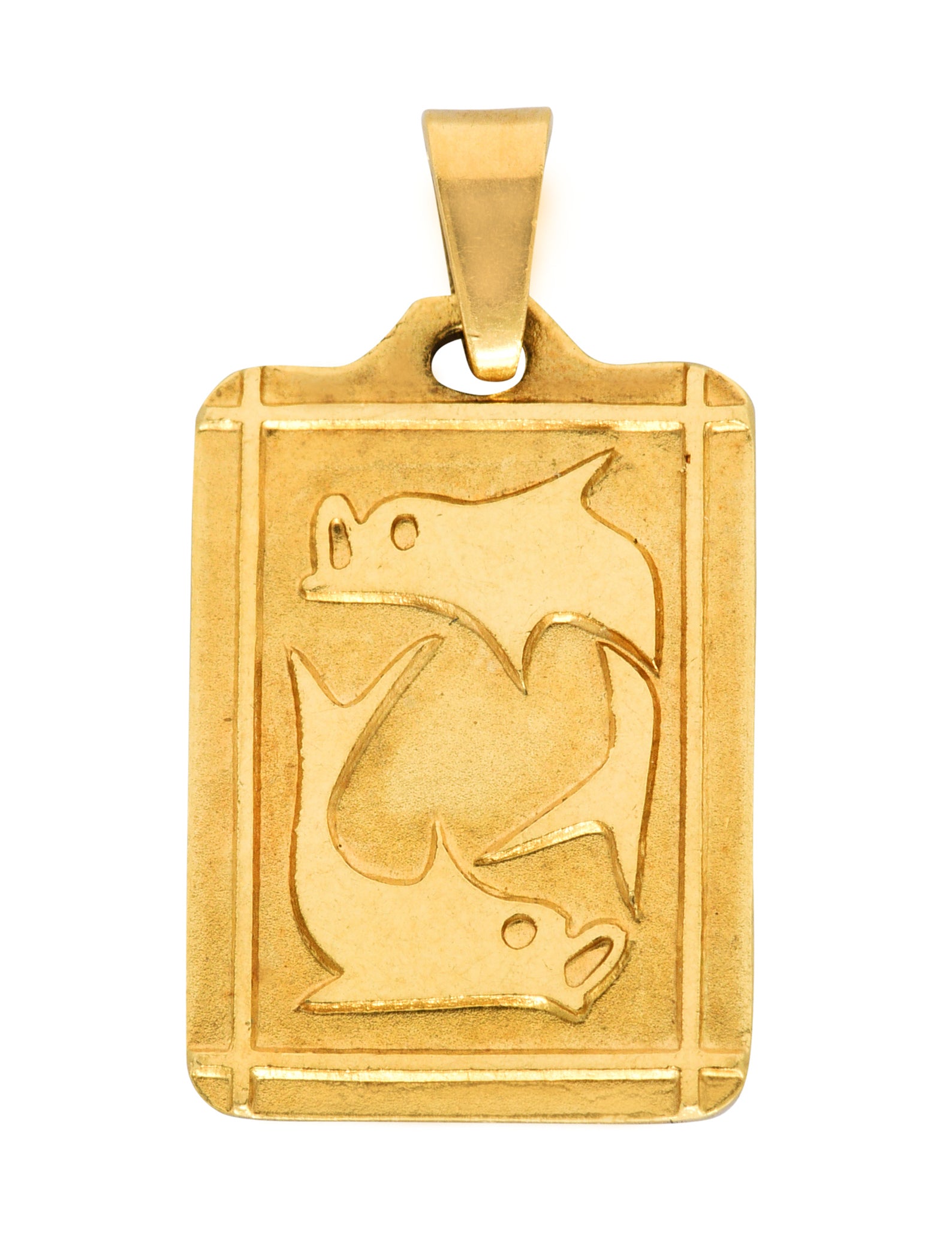 Italian UnoAErre 18 Karat Gold Pisces Zodiac Charmcharm - Wilson's Estate Jewelry