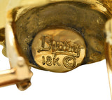 1980's Henry Dunay Vintage 18 Karat Gold Cinnabar Twist Earrings Wilson's Antique & Estate Jewelry