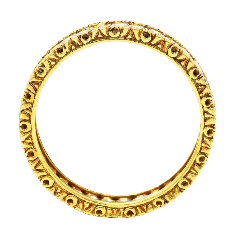 Buccellati Italy 1.00 CTW Diamond 18 Karat Two-Tone Gold Rombi Eternelle Band Ring Wilson's Antique & Estate Jewelry
