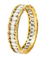 Buccellati Italy 1.00 CTW Diamond 18 Karat Two-Tone Gold Rombi Eternelle Band Ring Wilson's Antique & Estate Jewelry