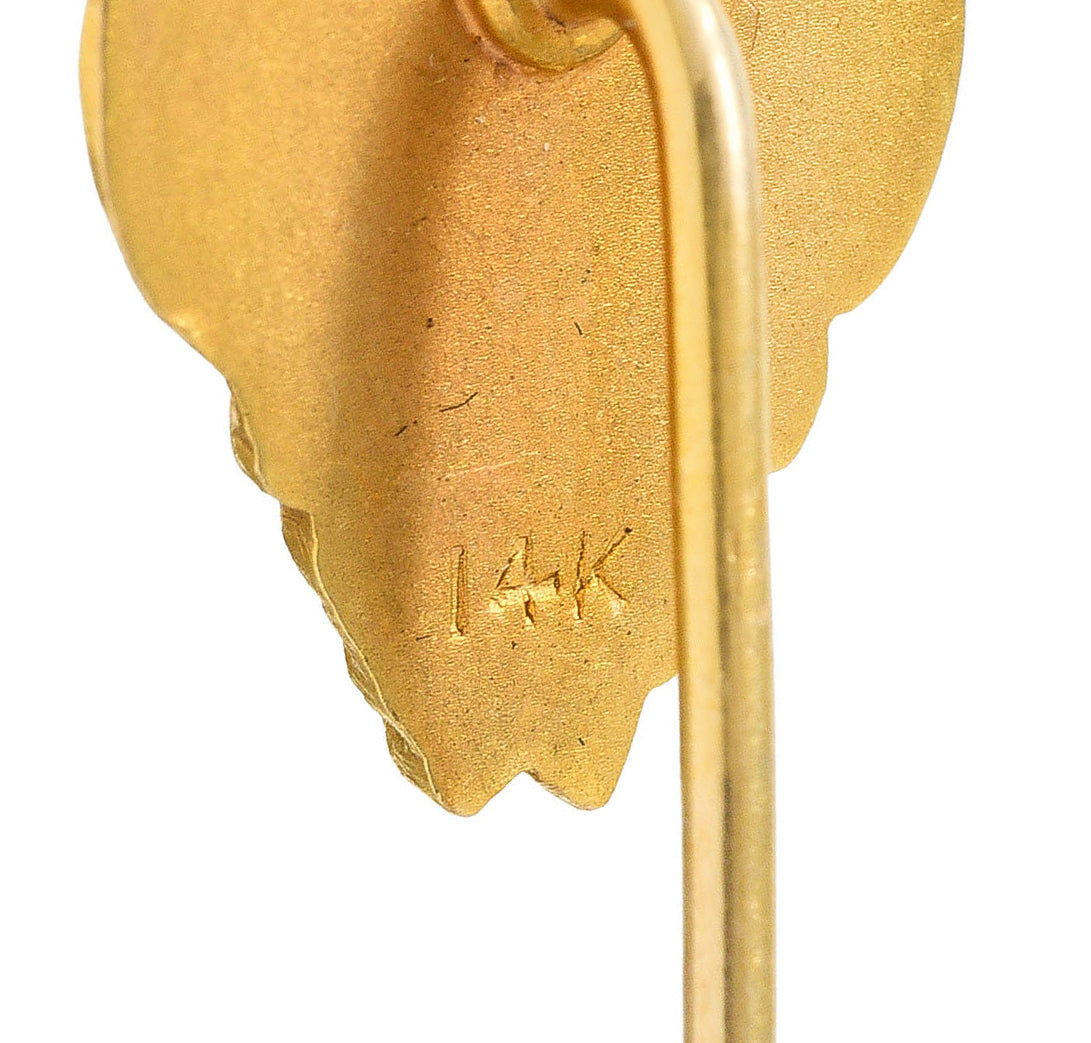 1900 Late Victorian Diamond 18 Karat Yellow Gold Devil Stickpin Wilson's Antique & Estate Jewelry