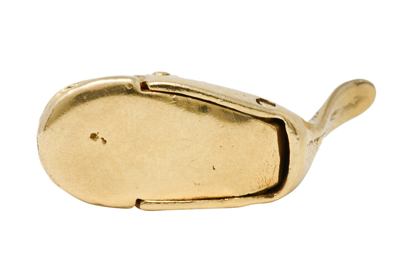 Vintage Enamel 14 Karat Gold Jonah Whale Articulated Charmcharm - Wilson's Estate Jewelry