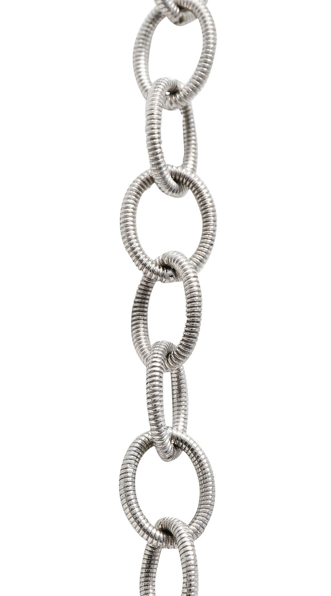 Gabriel & Co. Blue Topaz Diamond 14 Karat White Gold Enhancer Necklace Wilson's Antique & Estate Jewelry