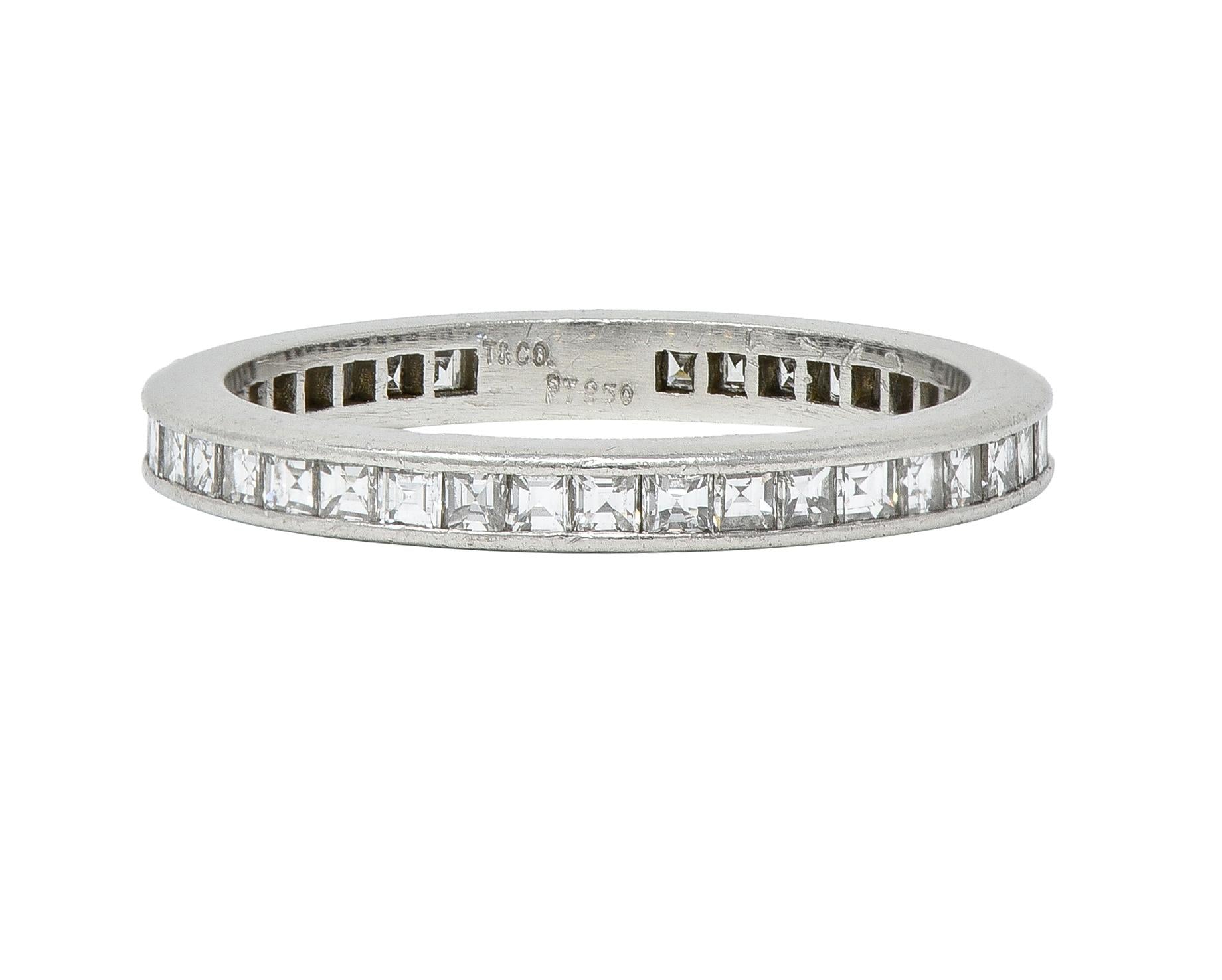 Tiffany & Co. Mid-Century 0.82 CTW Step-Cut Diamond Platinum Eternity Band Ring