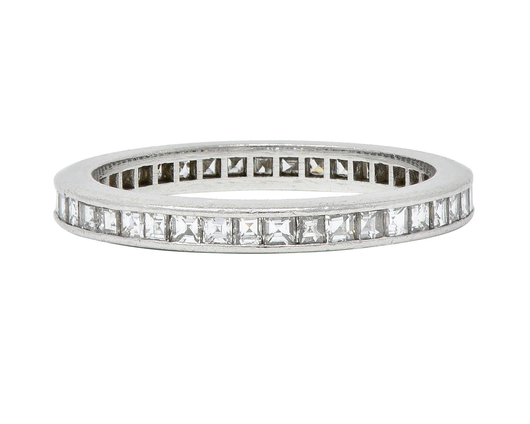 Tiffany & Co. Mid-Century 0.82 CTW Step-Cut Diamond Platinum Eternity Band Ring