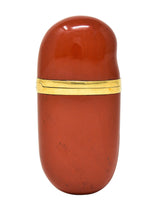 Elsa Peretti Tiffany & Co. 1980's Jasper 18 Karat Gold Bean Pill Box Lighter