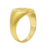 Victorian 18 Karat Yellow Gold Heraldic Lion Intaglio Antique Unisex Signet Ring