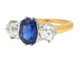 Tiffany & Co. Victorian 2.48 CTW Sapphire Diamond Platinum 18 Karat Ring GIA