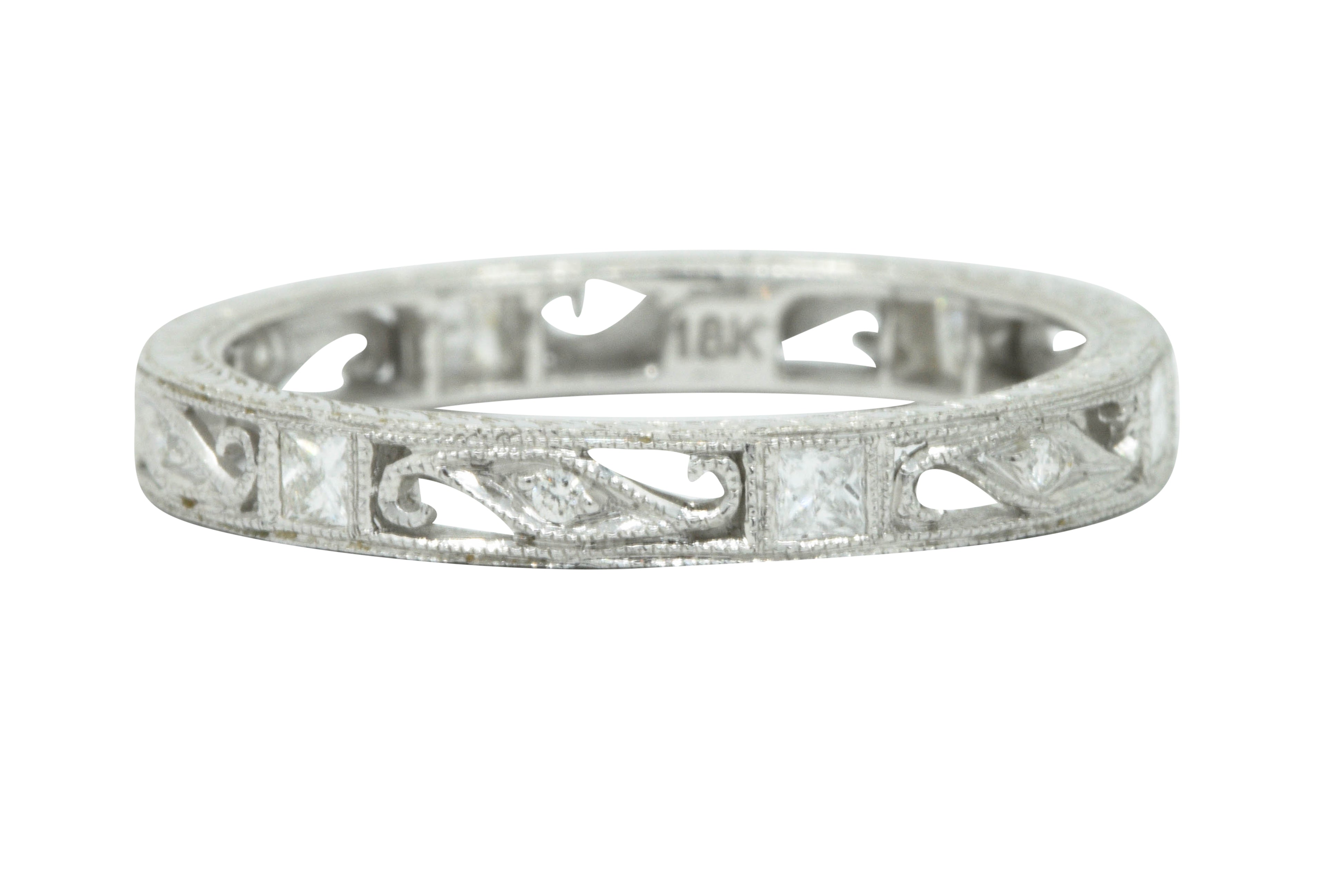 Contemporary 0.45 CTW Diamond 18 Karat White Gold Eternity Band RingRing - Wilson's Estate Jewelry