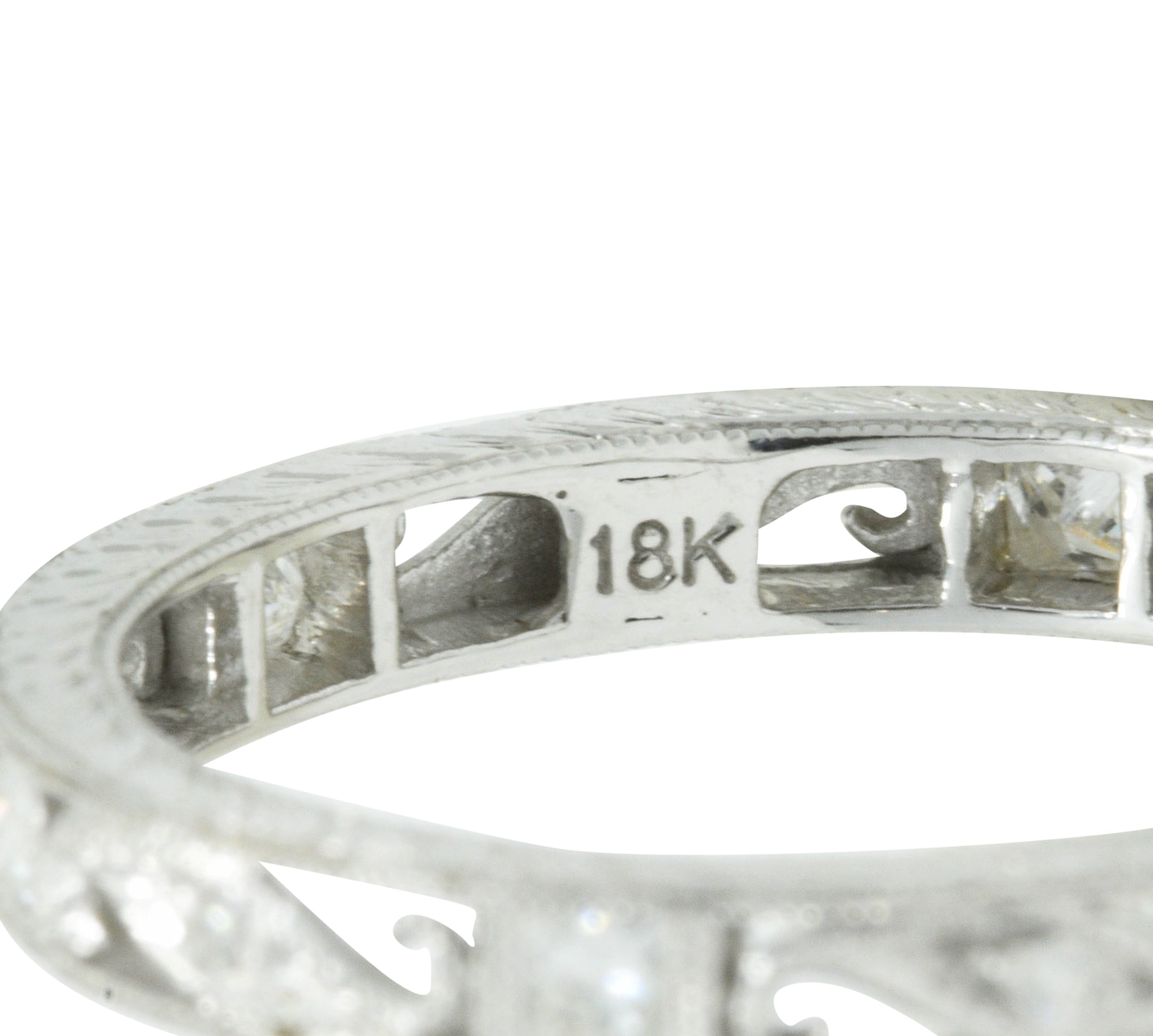 Contemporary 0.45 CTW Diamond 18 Karat White Gold Eternity Band RingRing - Wilson's Estate Jewelry