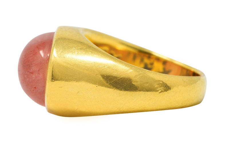 H. Stern Italian Rutilated Quartz Diamond 18 Karat Yellow Gold Gemstone Ring Wilson's Estate Jewelry