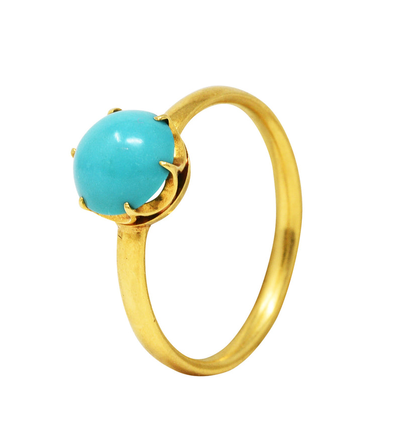 1960's Tiffany & Co. Turquoise 18 Karat Gold Solitaire RingRing - Wilson's Estate Jewelry