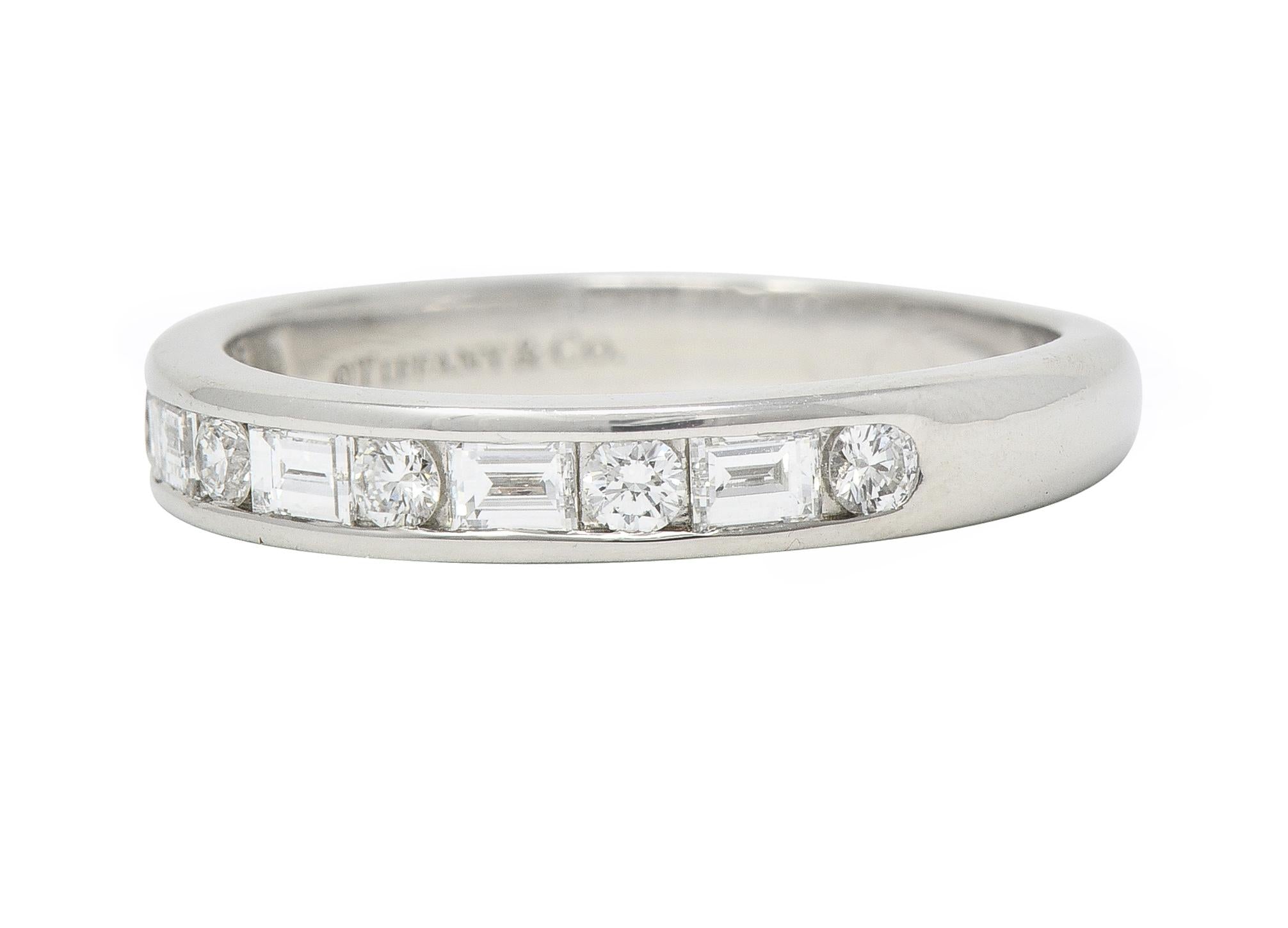 Tiffany & Co. 0.88 CTW Diamond Platinum Channel Band Stacking Ring