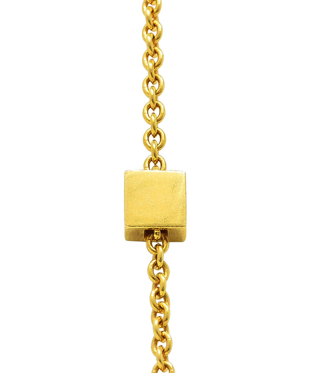 Bulgari 18 Karat Yellow Gold Lucea Chain Station Necklace Wilson's Estate Jewelry