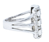 1.58 CTW Diamond 18 Karat White Gold Gridlock Statement Ring Wilson's Estate Jewelry