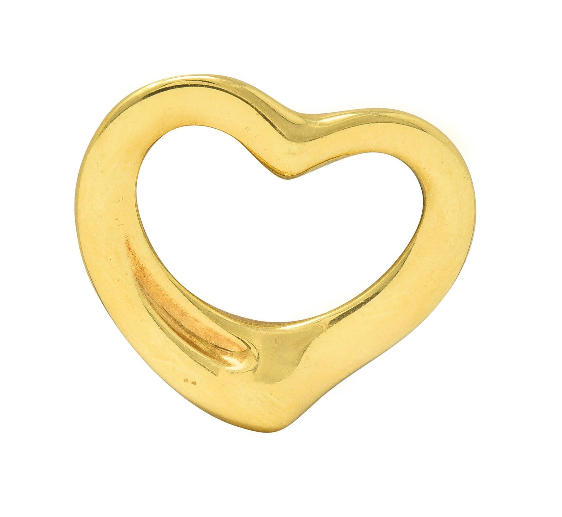 Elsa Peretti Tiffany & Co. 18 Karat Yellow Gold Open Heart Pendant