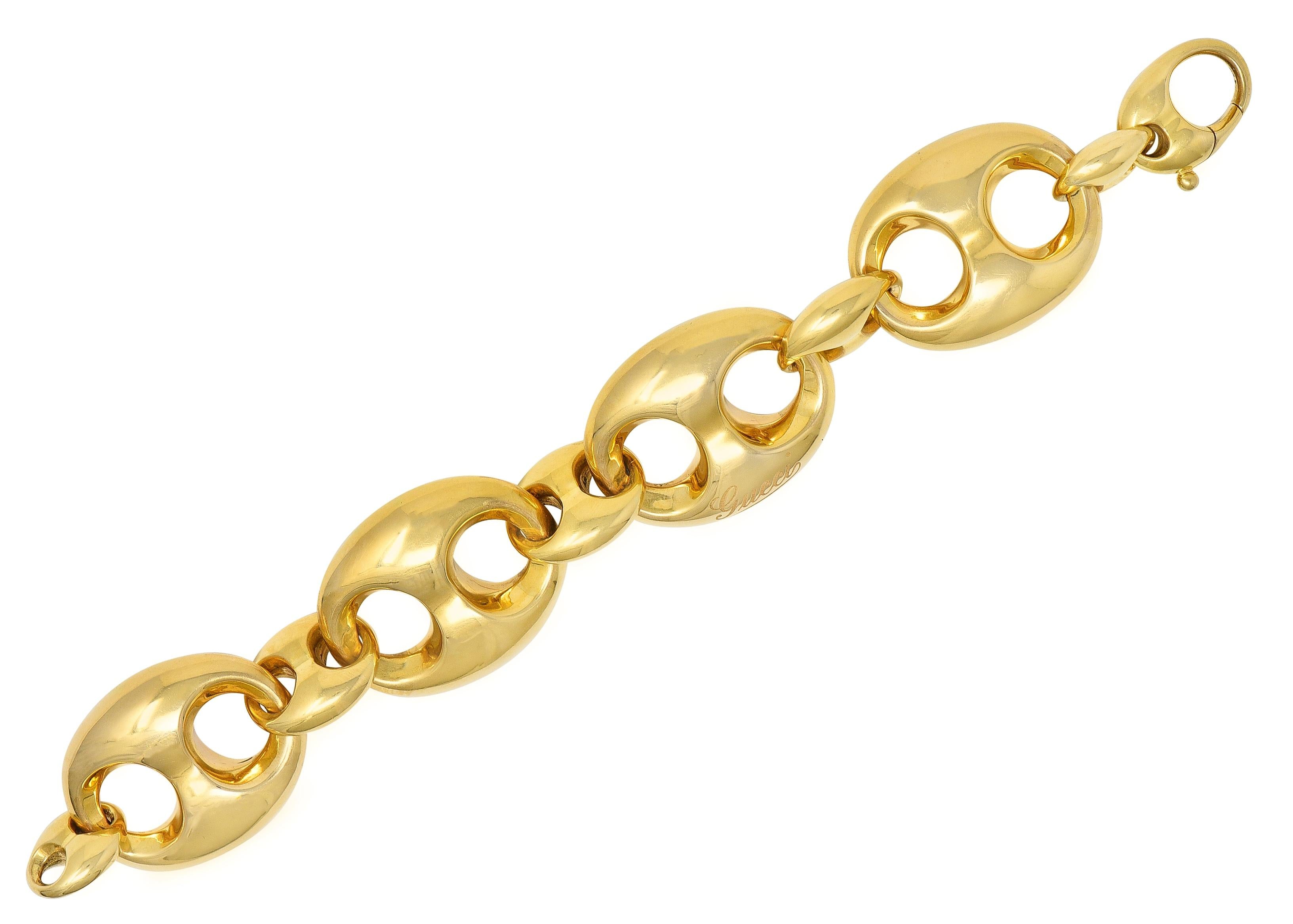 Gucci 18 Karat Yellow Gold Puffy Mariner Vintage Link Bracelet