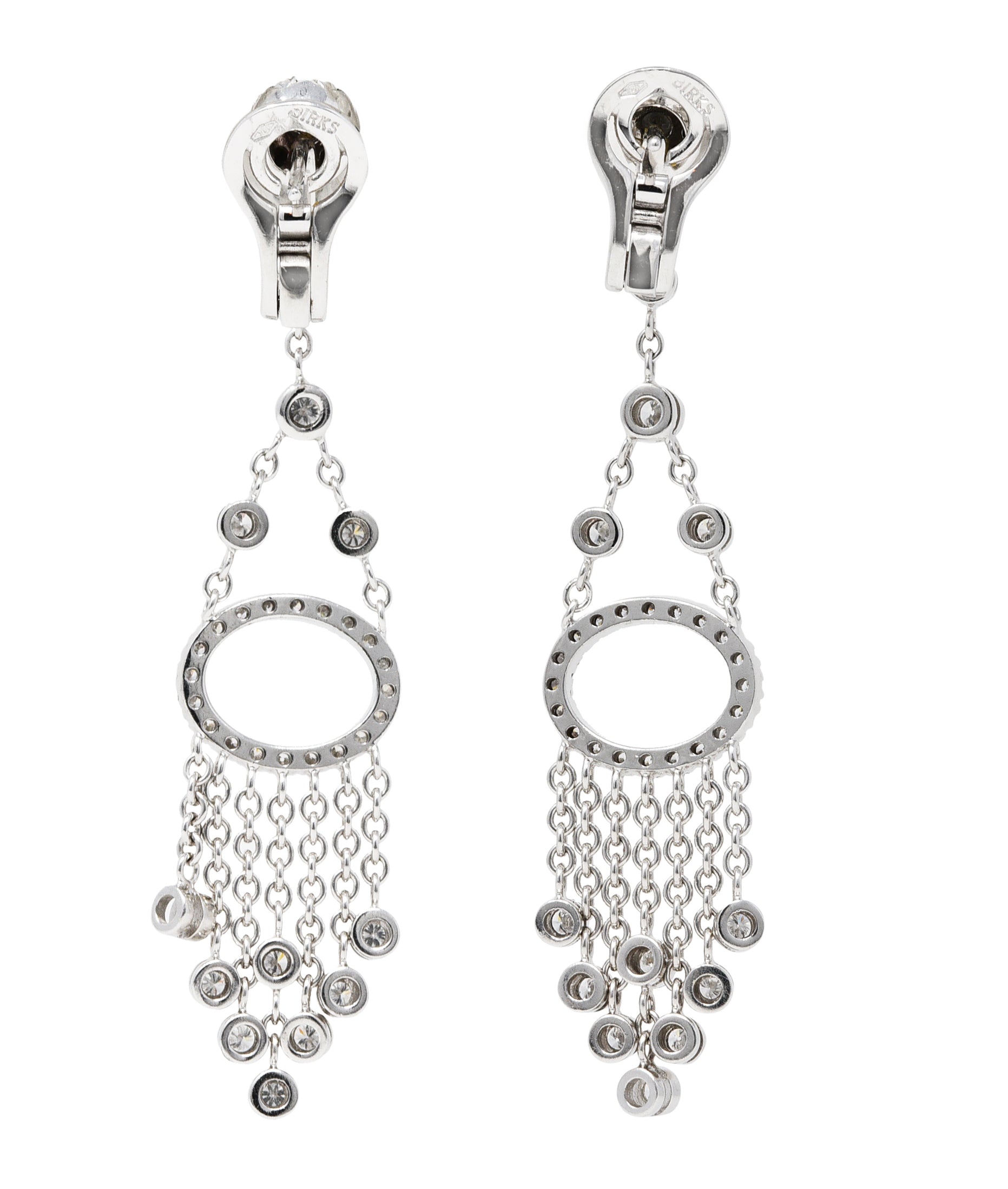 Maison Birks 2.00 CTW Diamond 18 Karat White Gold Swag Chandelier EarringsEarrings - Wilson's Estate Jewelry