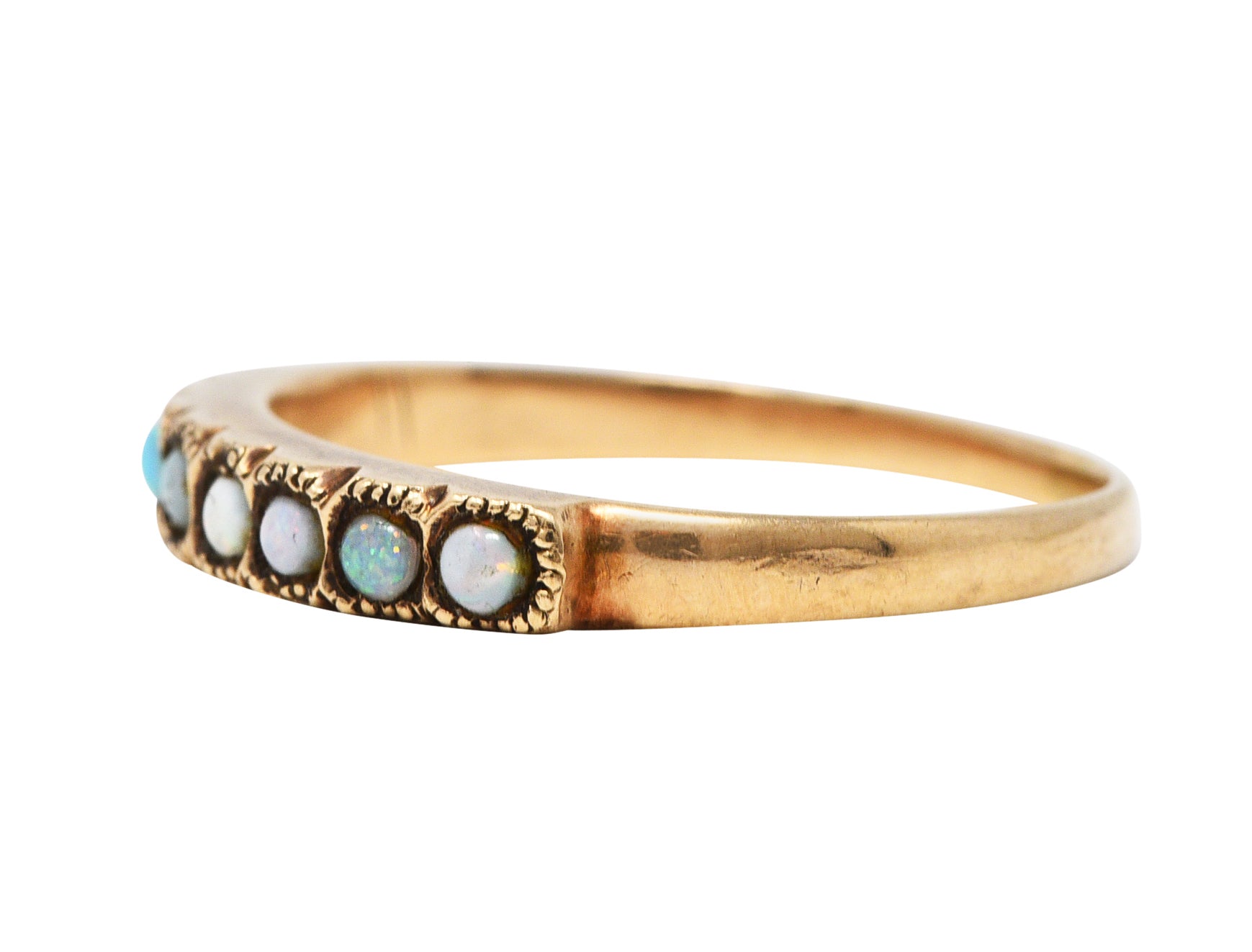 Art Nouveau Opal 14 Karat Gold Band RingRing - Wilson's Estate Jewelry