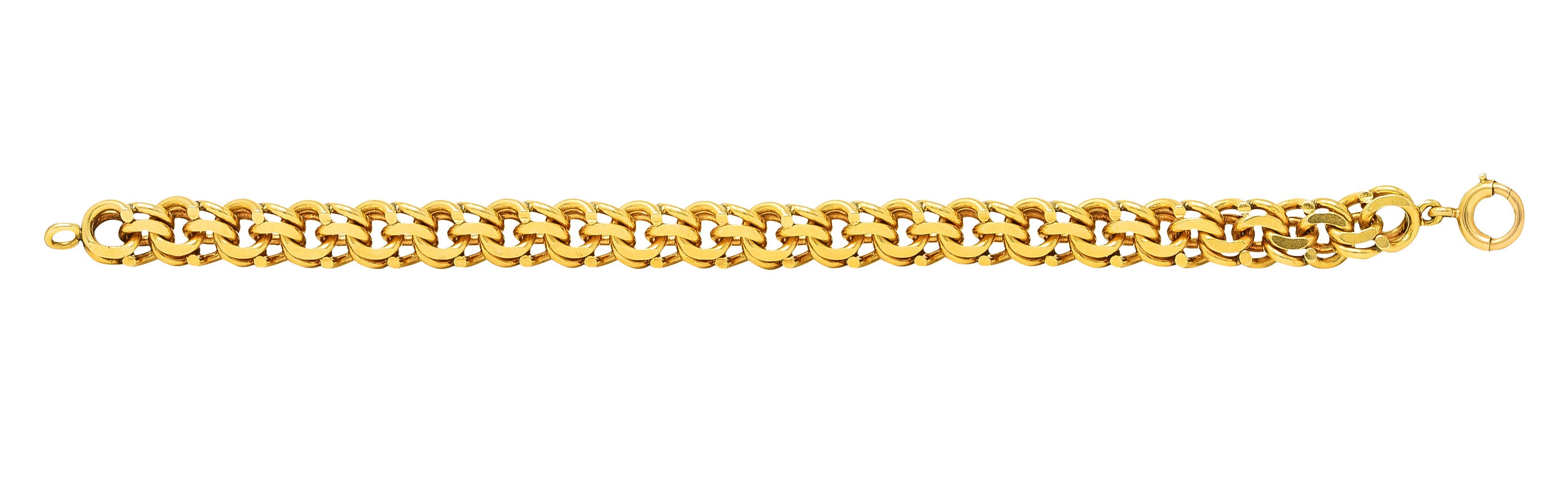 Tiffany & Co. Vintage 14 Karat Yellow Gold Double Curb Chain Link Bracelet Wilson's Estate Jewelry